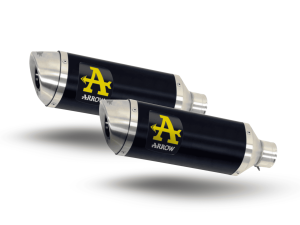 DUCATI MONSTER 696 ARROW Exhaust Thunder Aluminium "Dark" Silencers 2008-2014