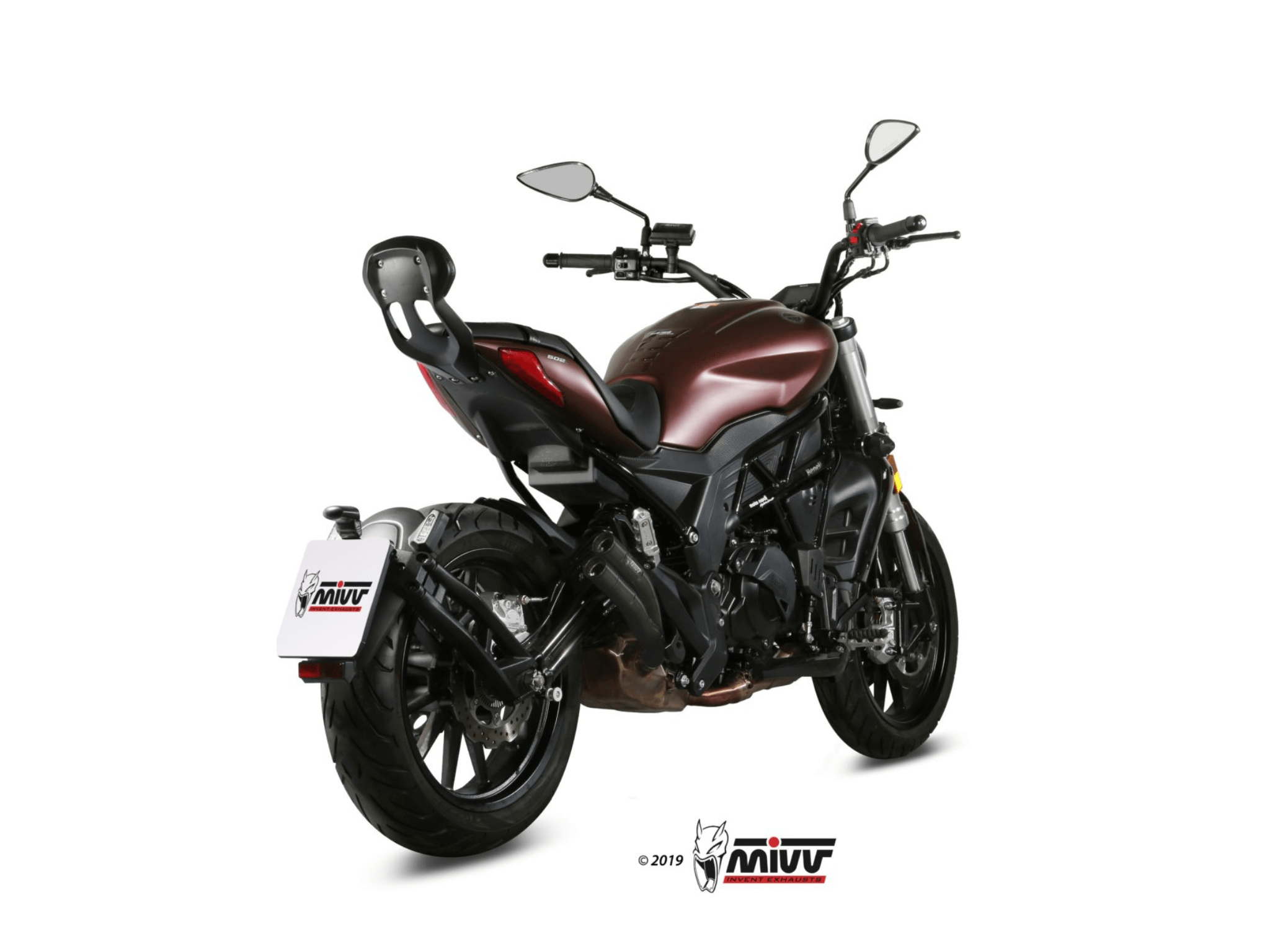 BENELLI 502C MIVV Exhaust DOUBLE GUN Black Slip-On Silencer 2019-2024 - Image 3