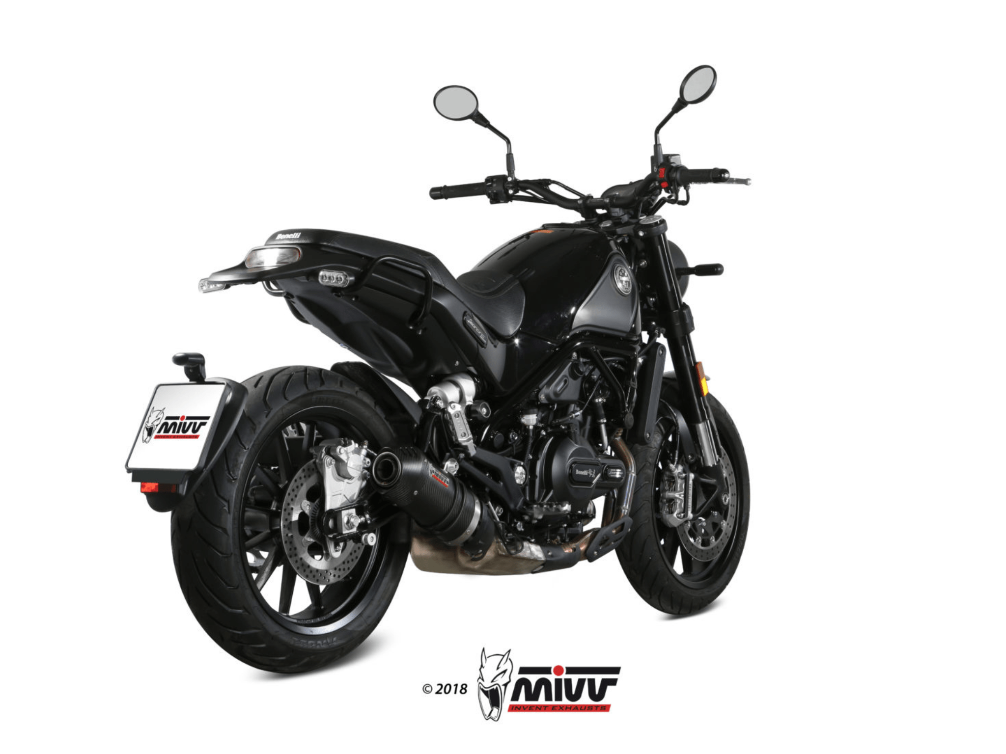 BENELLI LEONCINO 500 MIVV Exhaust OVAL Carbon Slip-On Silencer 2017-2024 - immagine 3