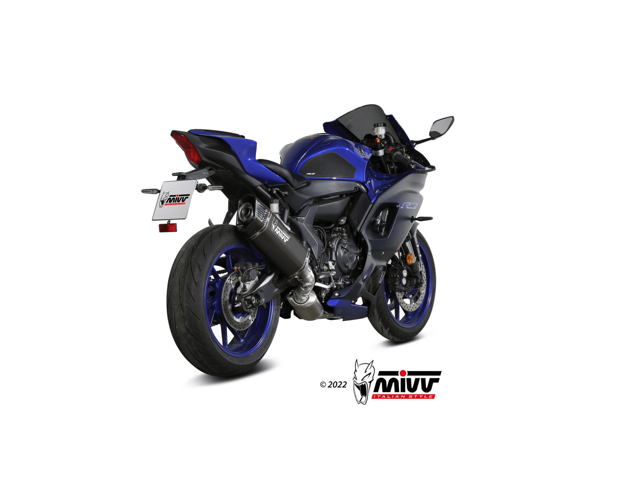YAMAHA R7 MIVV Exhaust Complete System with SR-1 Black Titanium Silencer 2022-2024 - Image 3