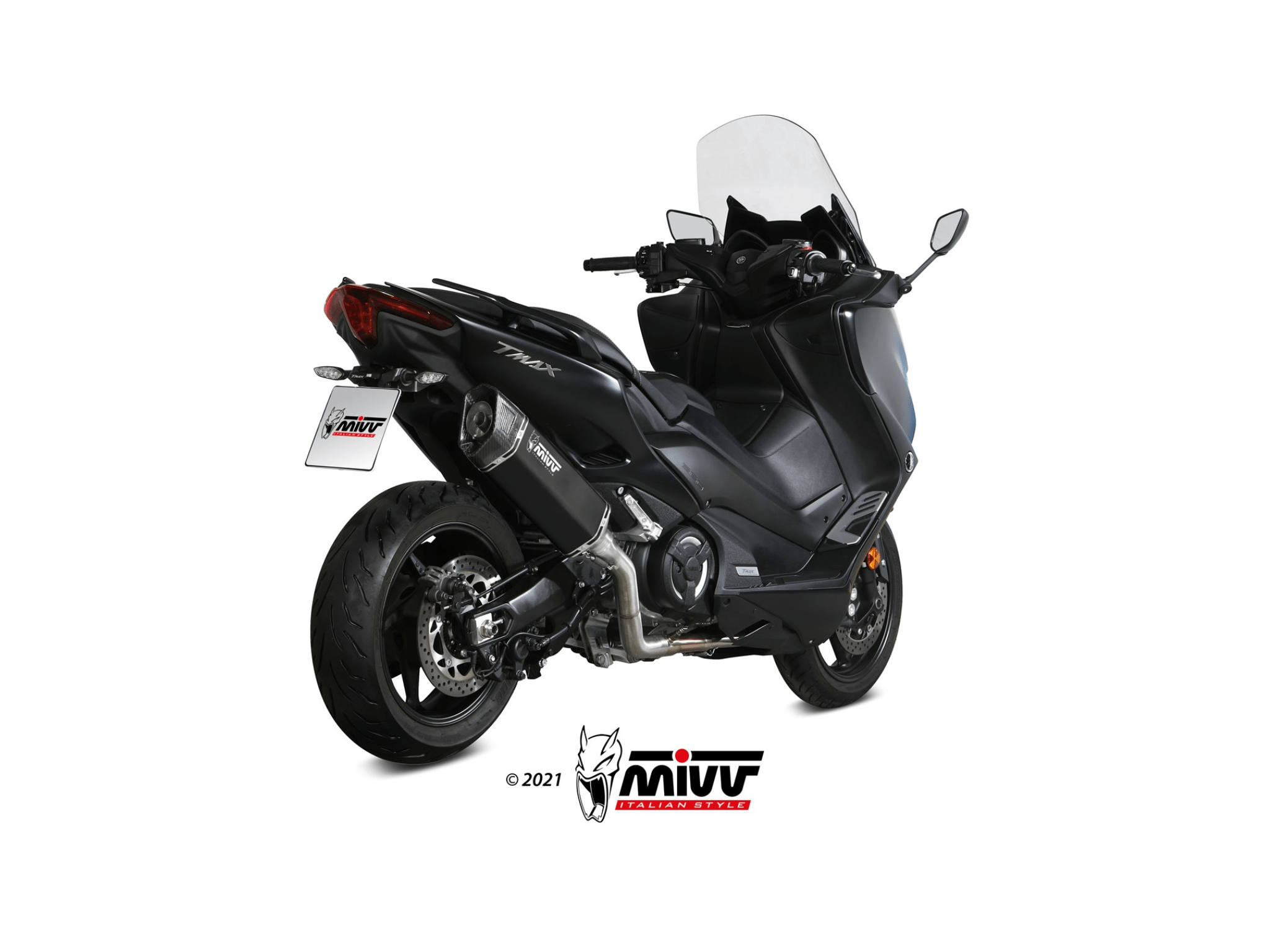 YAMAHA T-MAX 560 MIVV Exhaust Complete System with SR-1 Black Titanium Silencer 2020-2021 - Slika 3