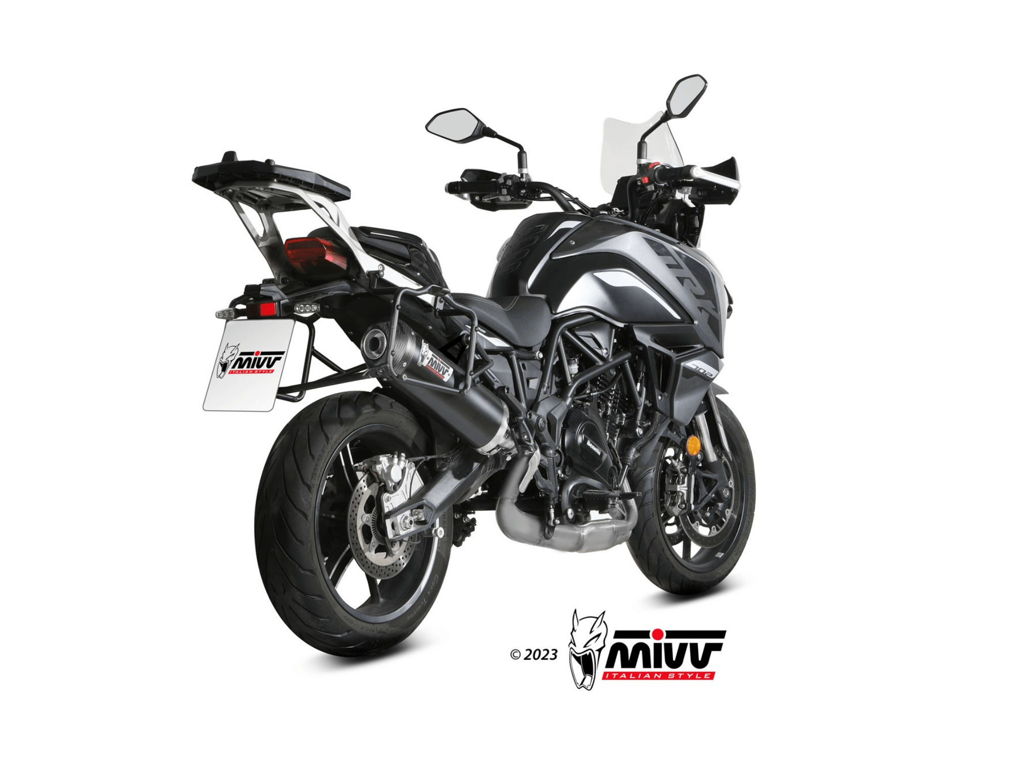 BENELLI TRK 702 / 702X MIVV Exhaust OVAL Black Slip-On Silencer 2025-2026 - Slika 3