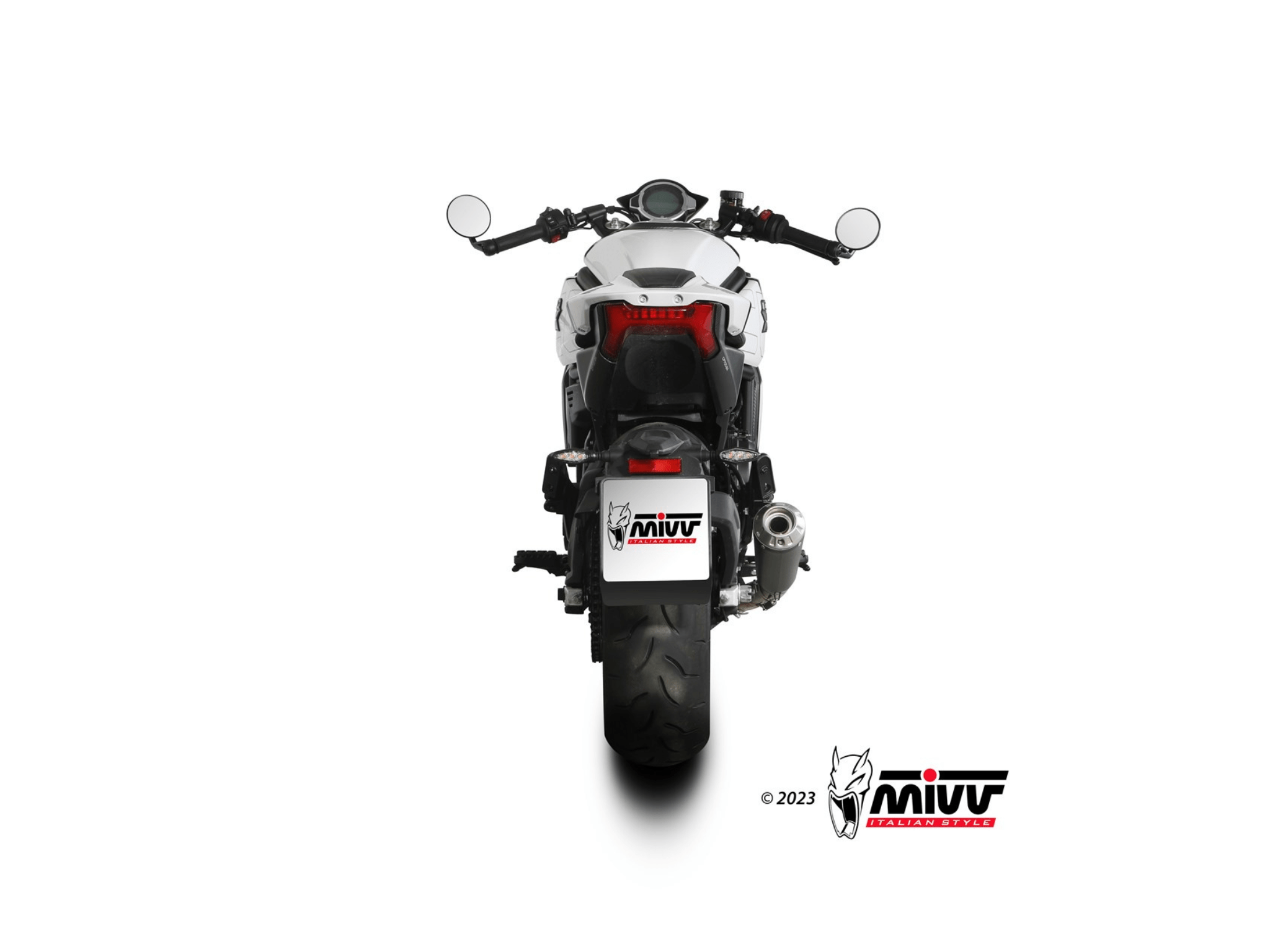 CF MOTO 700 CL-X MIVV Exhaust X-M1 Black Slip-On Silencer 2025-2026 - Slika 4