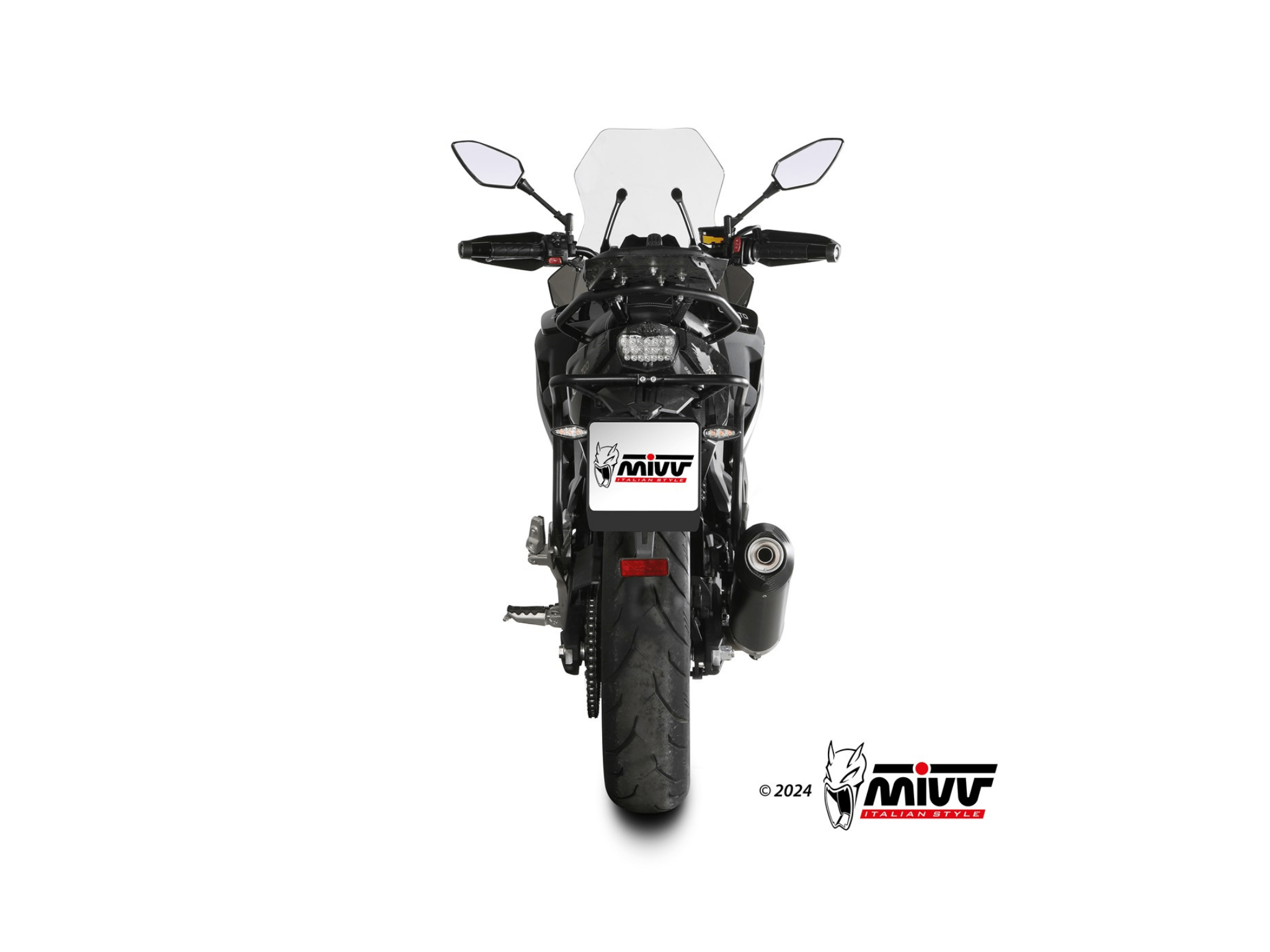CF MOTO 700 MT MIVV Exhaust OVAL Black Slip-On Silencer 2024 - Slika 4