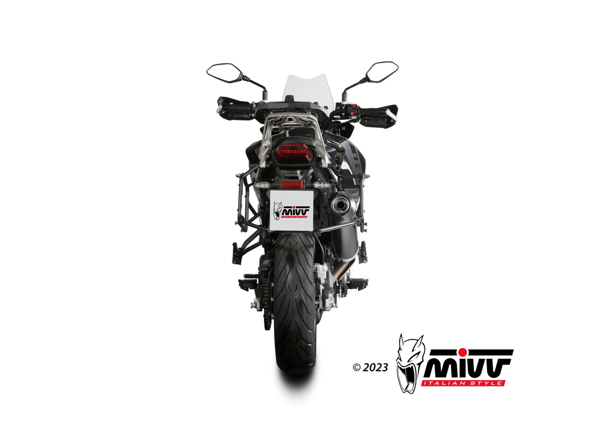 BENELLI TRK 702 / 702X MIVV Exhaust OVAL Black Slip-On Silencer 2025-2026 - Slika 4