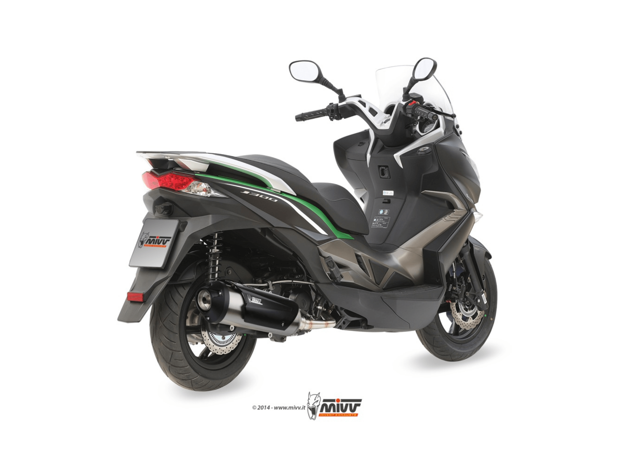 KAWASAKI J 300 MIVV Exhaust Complete System with URBAN Silencer 2014-2016 - immagine 2