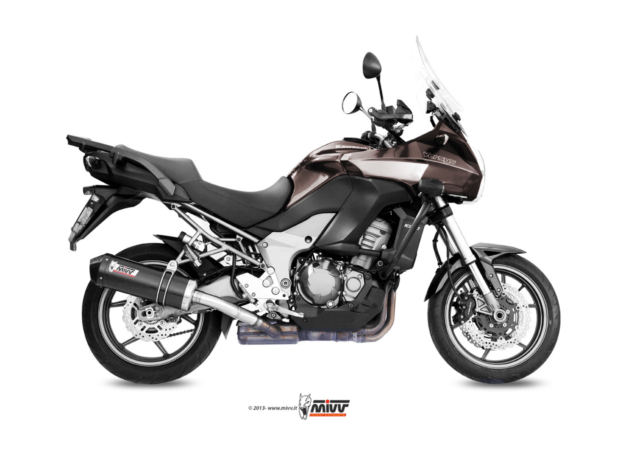 KAWASAKI VERSYS 1000 MIVV Exhaust OVAL Carbon Slip-On Silencer 2015-2018 - immagine 2