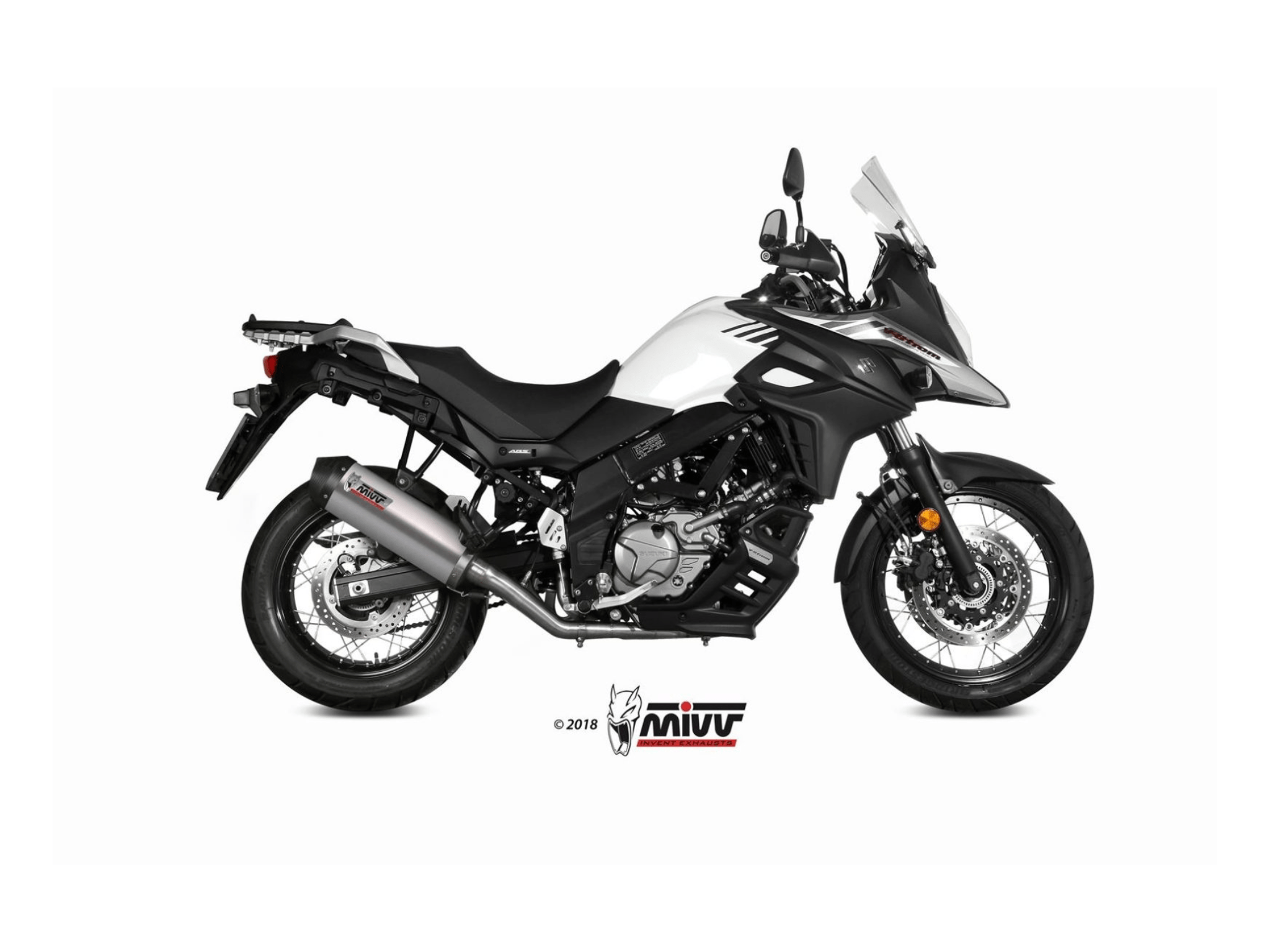 SUZUKI V-STROM 650 MIVV Exhaust Complete System with OVAL Titanium Silencer 2017-2024 - Image 2