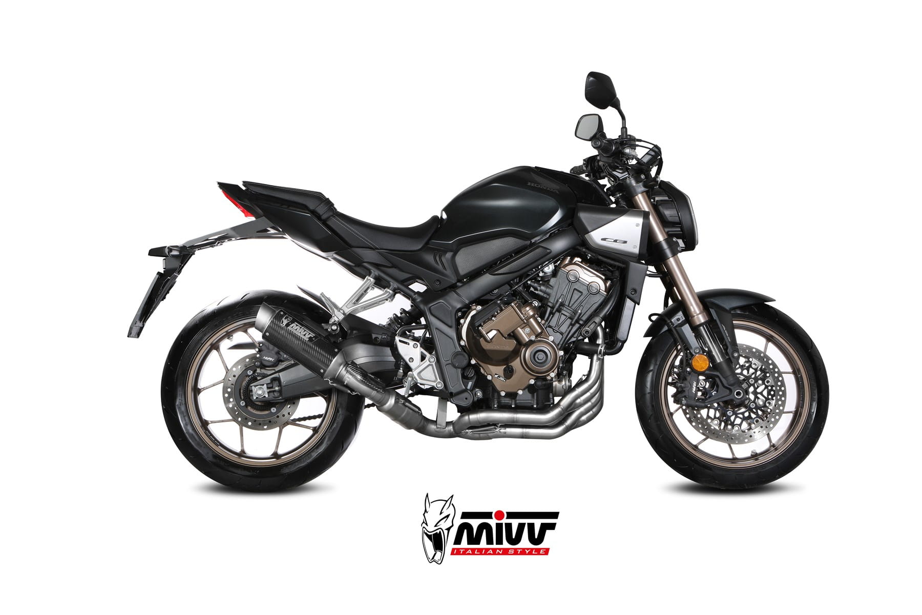 HONDA CB 650 R MIVV Exhaust Complete System with GP PRO Carbon Silencer 2024-2026 - immagine 2