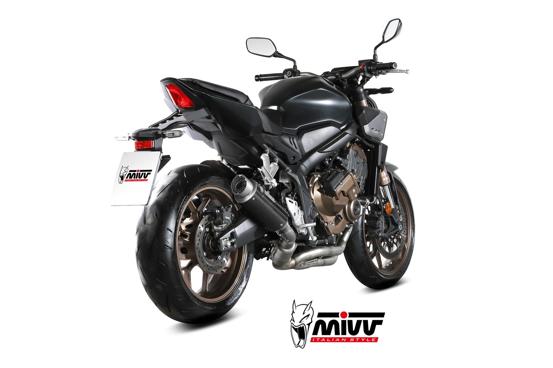 HONDA CB 650 R MIVV Exhaust Complete System with GP PRO Carbon Silencer 2024-2026 - immagine 3