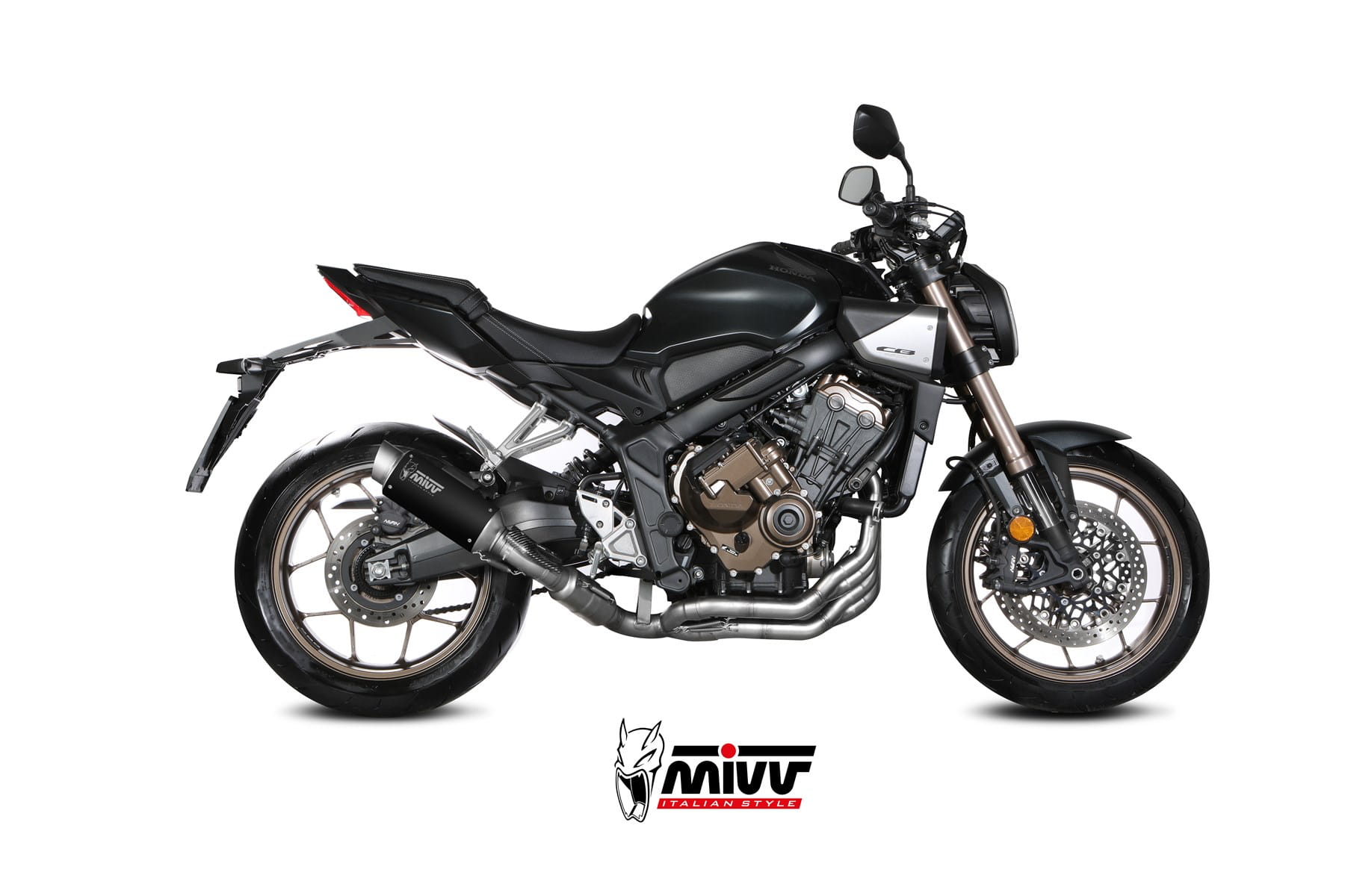 HONDA CB 650 R MIVV Exhaust Complete System with GP PRO Black Silencer 2024-2026 - immagine 2