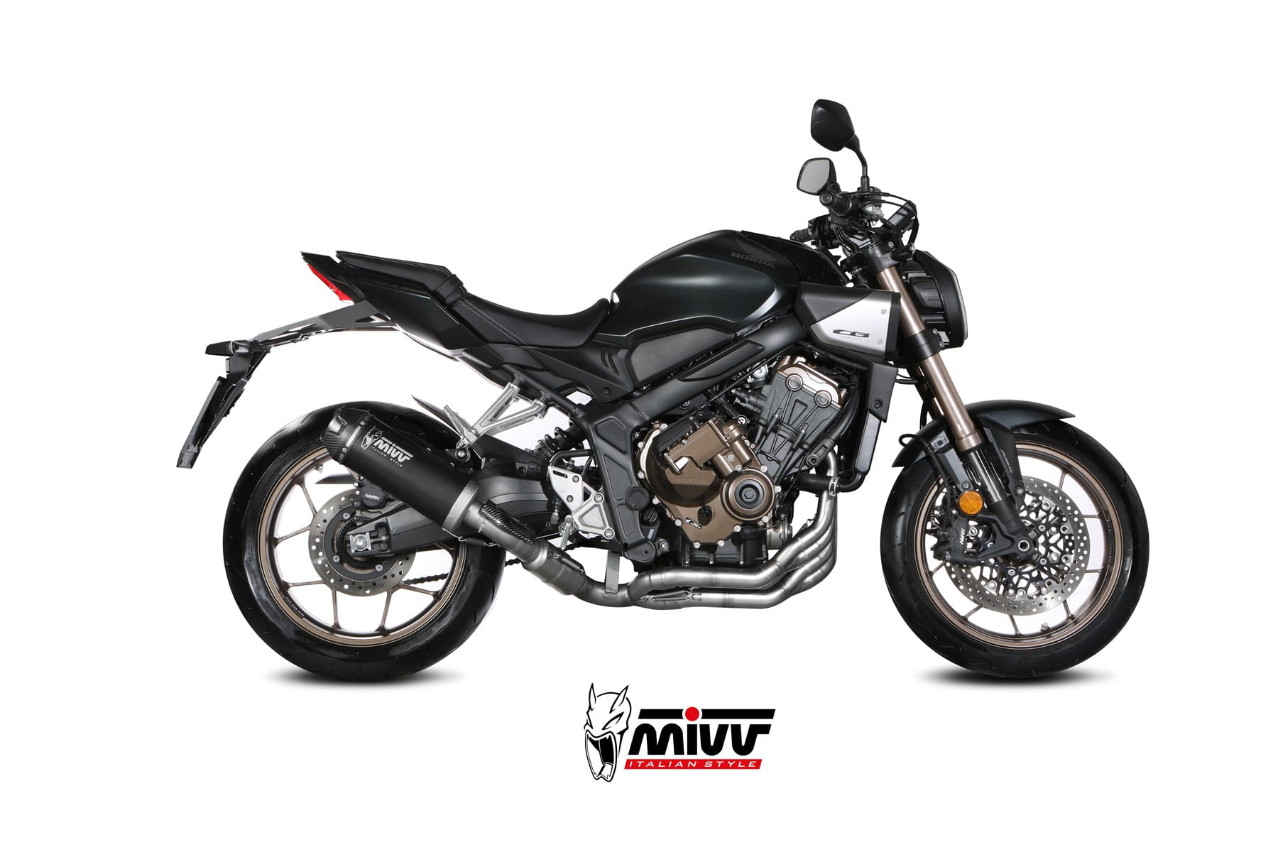 HONDA CB 650 R MIVV Exhaust Complete System with AK-1 Black Silencer 2024-2026 - Slika 2