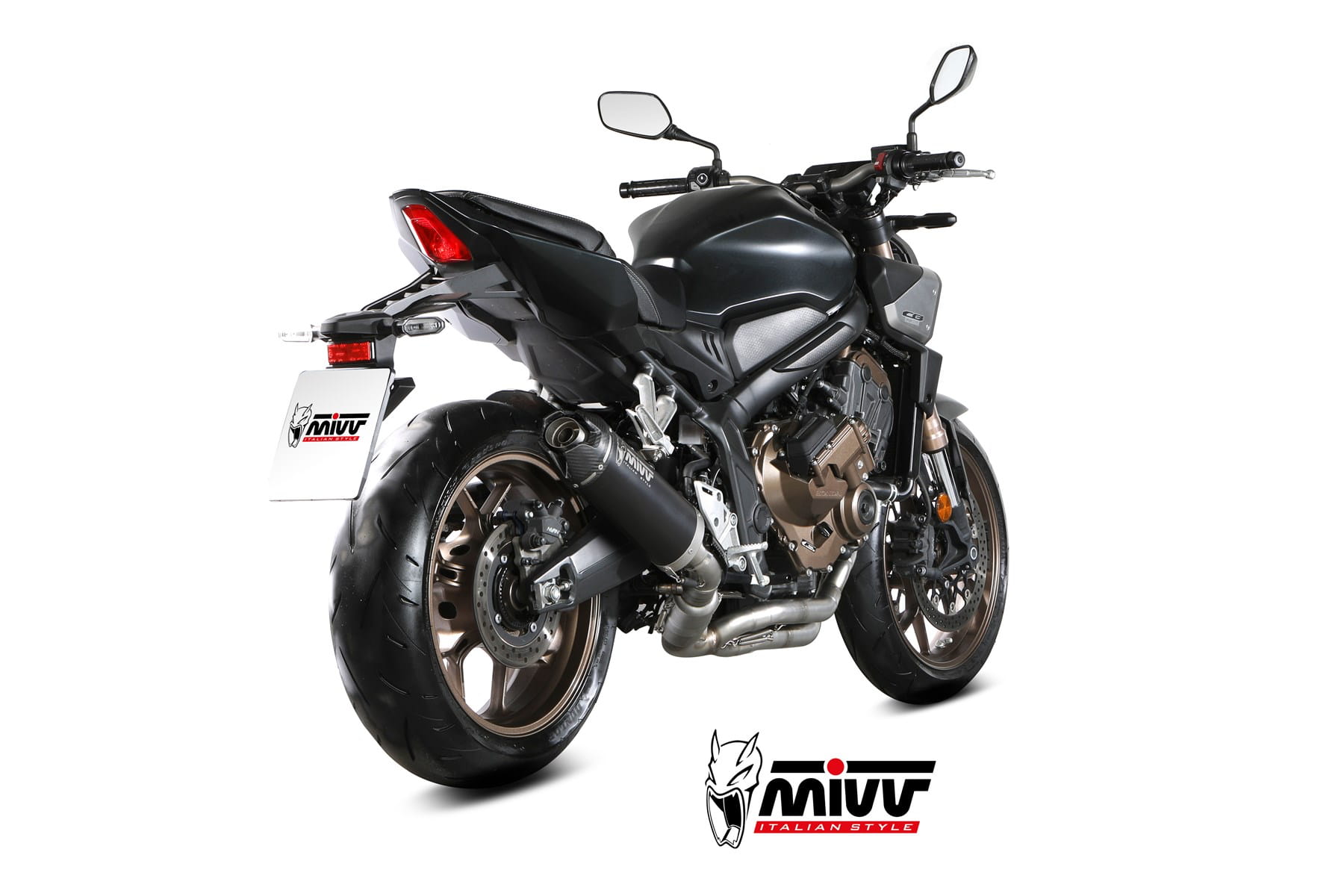 HONDA CB 650 R MIVV Exhaust Complete System with AK-1 Black Silencer 2024-2026 - Slika 3