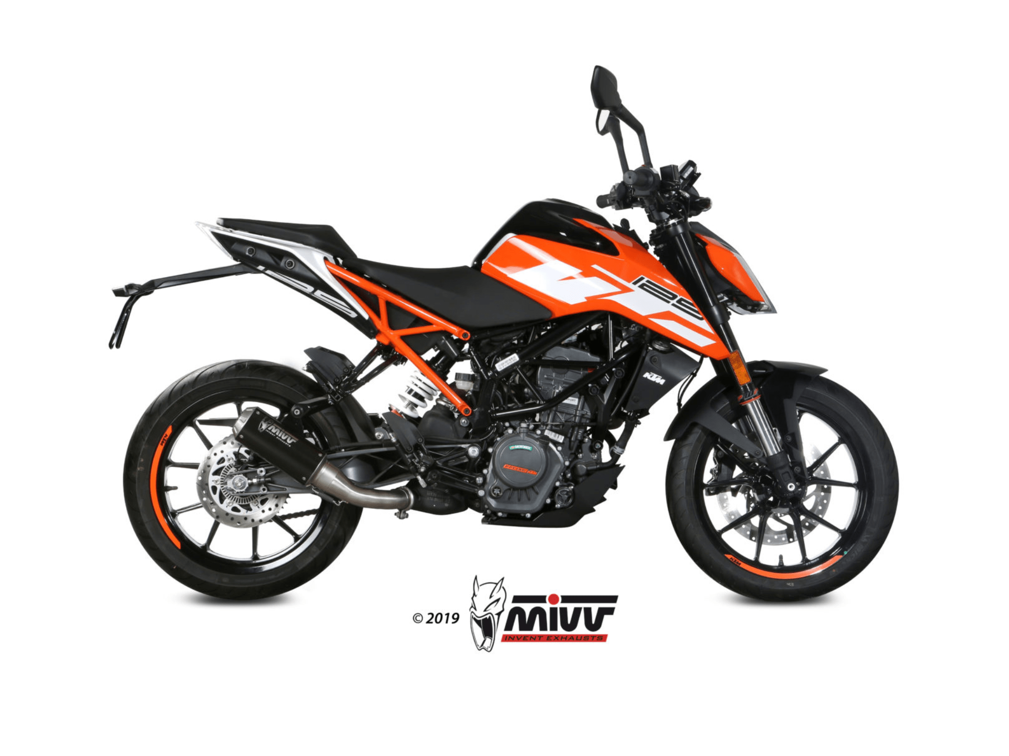 KTM 125 DUKE MIVV Exhaust MK3 Black Slip-On Silencer 2017-2020 - Image 2