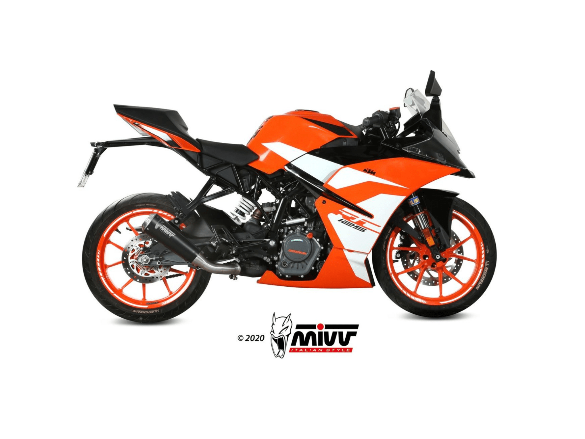 KTM RC 125 MIVV Exhaust X-M1 Black Slip-On Silencer 2017-2020 - immagine 2
