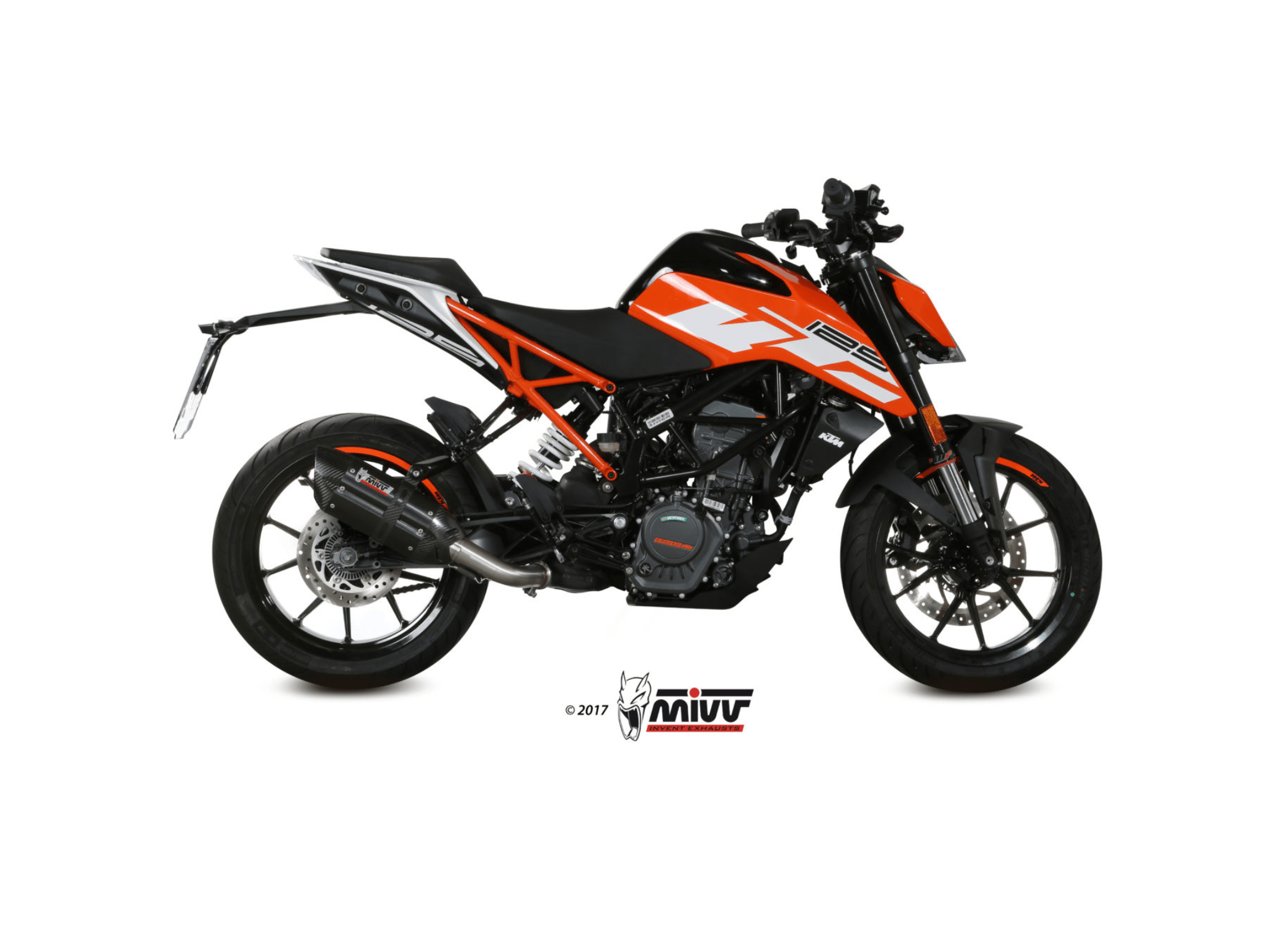 KTM 125 DUKE MIVV Exhaust SUONO Black Slip-On Silencer 2017-2020 - immagine 2