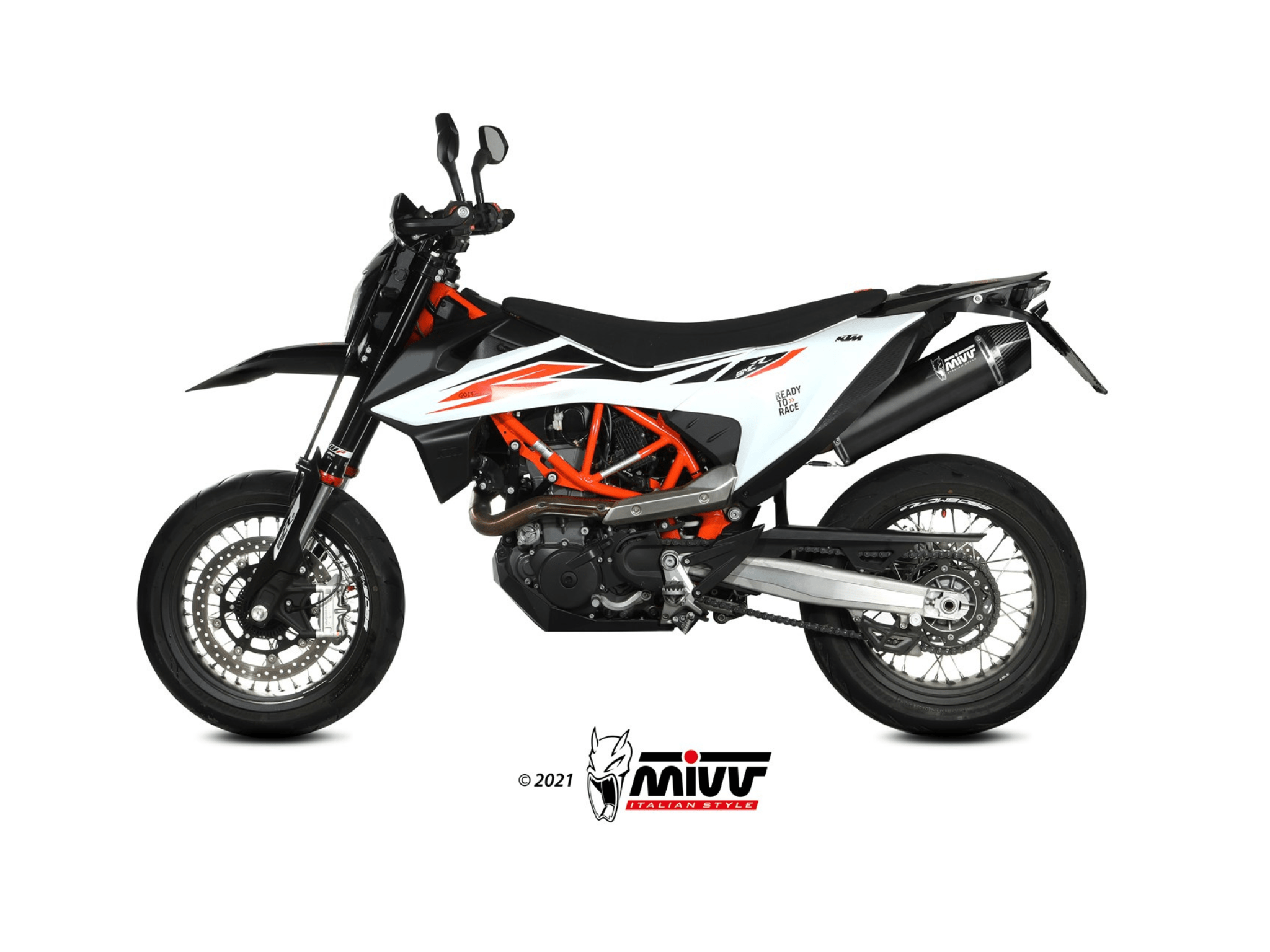 KTM 690 SMC R MIVV Exhaust STR-1 Black Slip-On Silencer 2019-2020 - Image 2