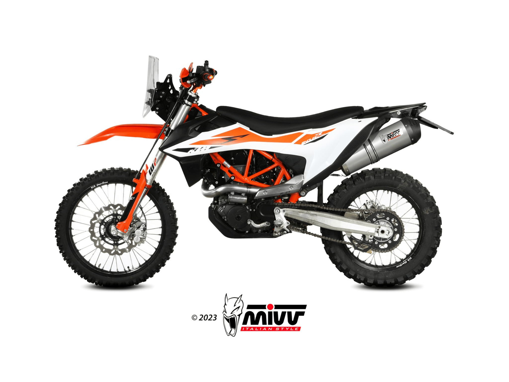 KTM 690 ENDURO R MIVV Exhaust OVAL Titanium Slip-On Silencer 2019-2020 - immagine 2