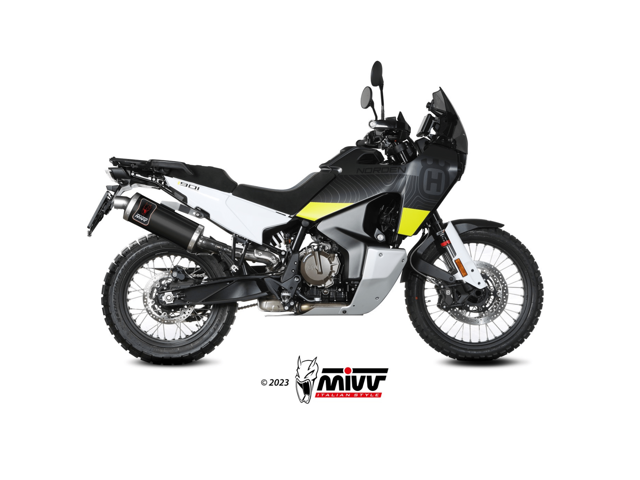 HUSQVARNA NORDEN 901 MIVV Exhaust DAKAR Black Slip-On Silencer 2022-2024 - Image 2