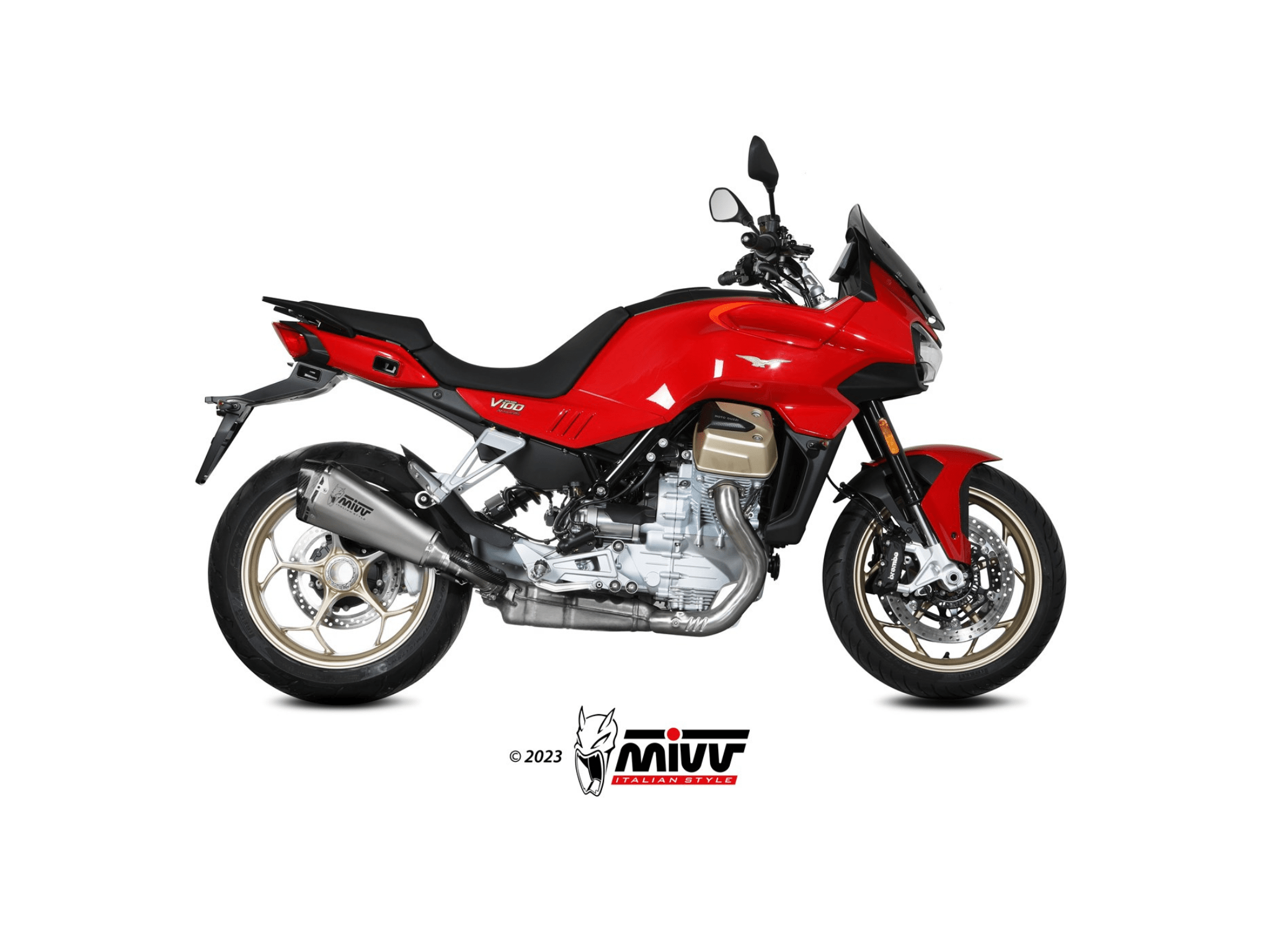 MOTO GUZZI V100 MANDELLO MIVV Exhaust DELTA RACE Slip-On Silencer 2022-2024 - immagine 2