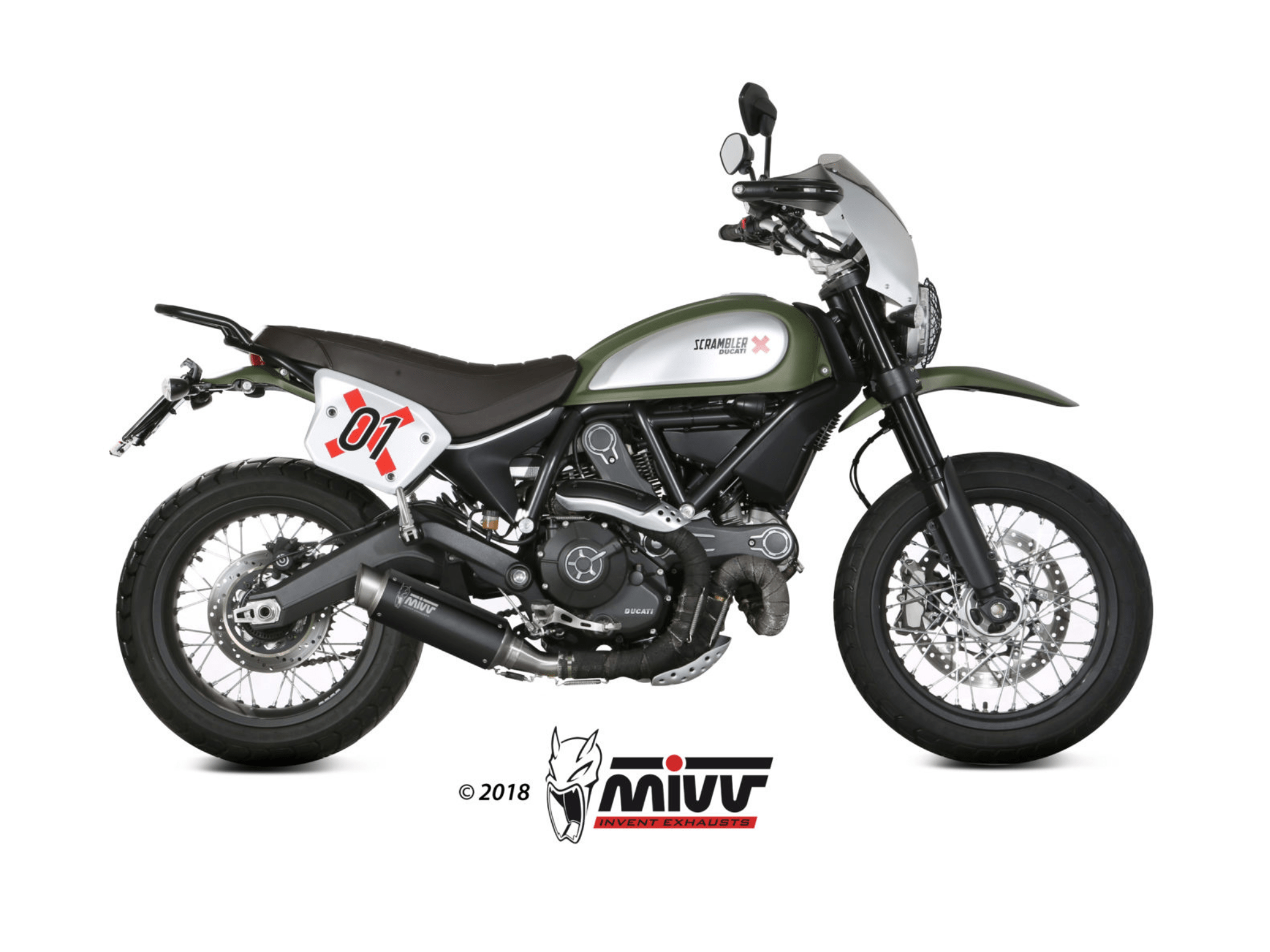 DUCATI SCRAMBLER 800 MIVV Exhaust GP PRO Black Slip-On Silencer 2015-2020 - immagine 2