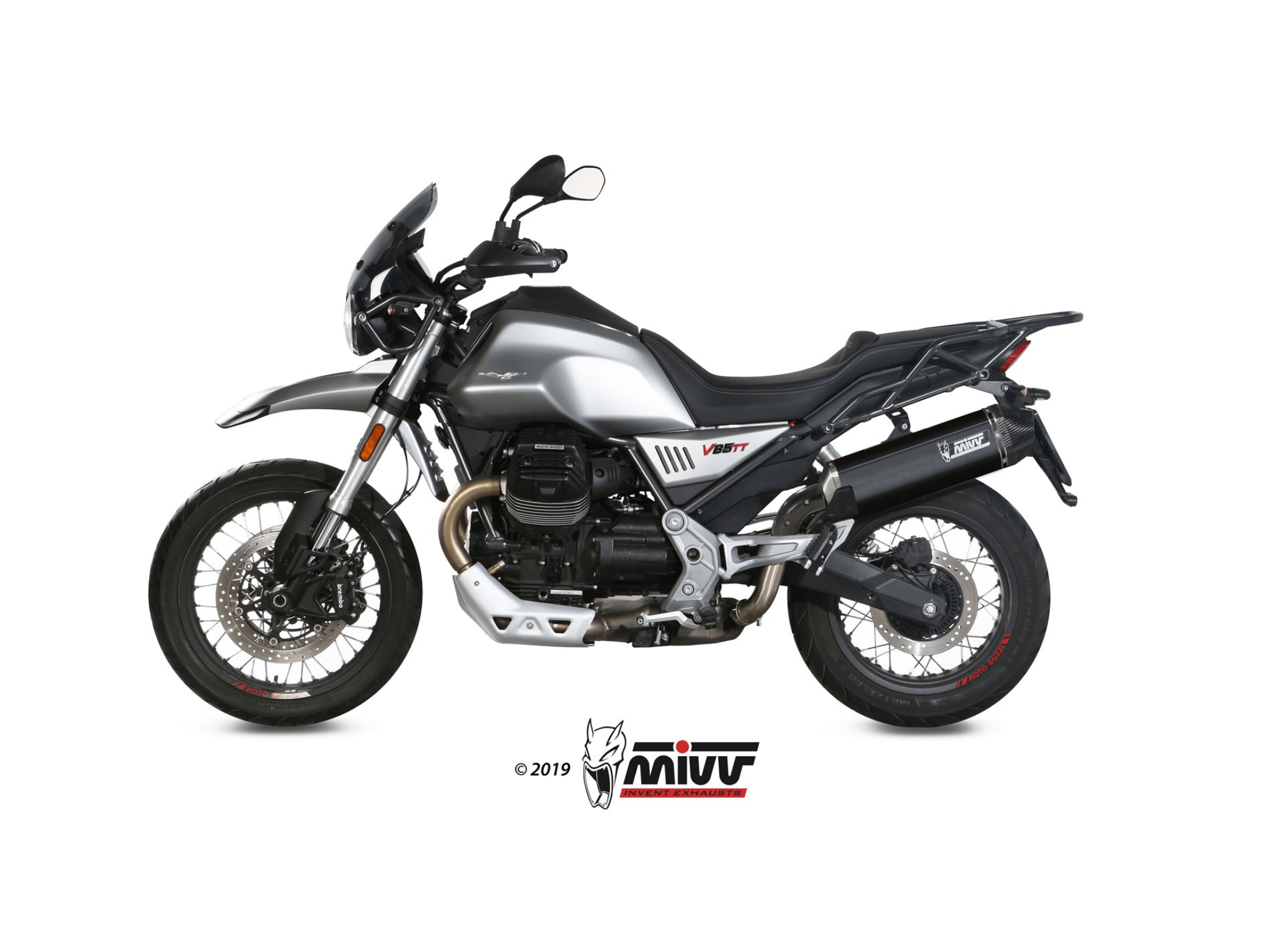 MOTO GUZZI V85 TT MIVV Exhaust SPEED EDGE Black Slip-On Silencer 2019-2024 - Image 2