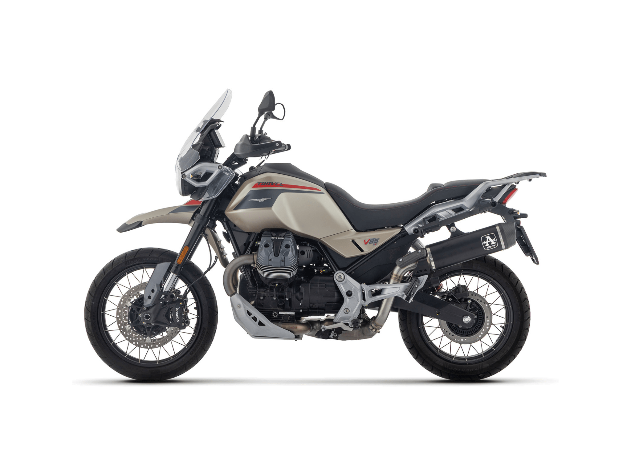 MOTO GUZZI V85 STRADA ARROW Exhaust Indy Race Aluminium "Dark" Silencer 2025-2026 - Image 2