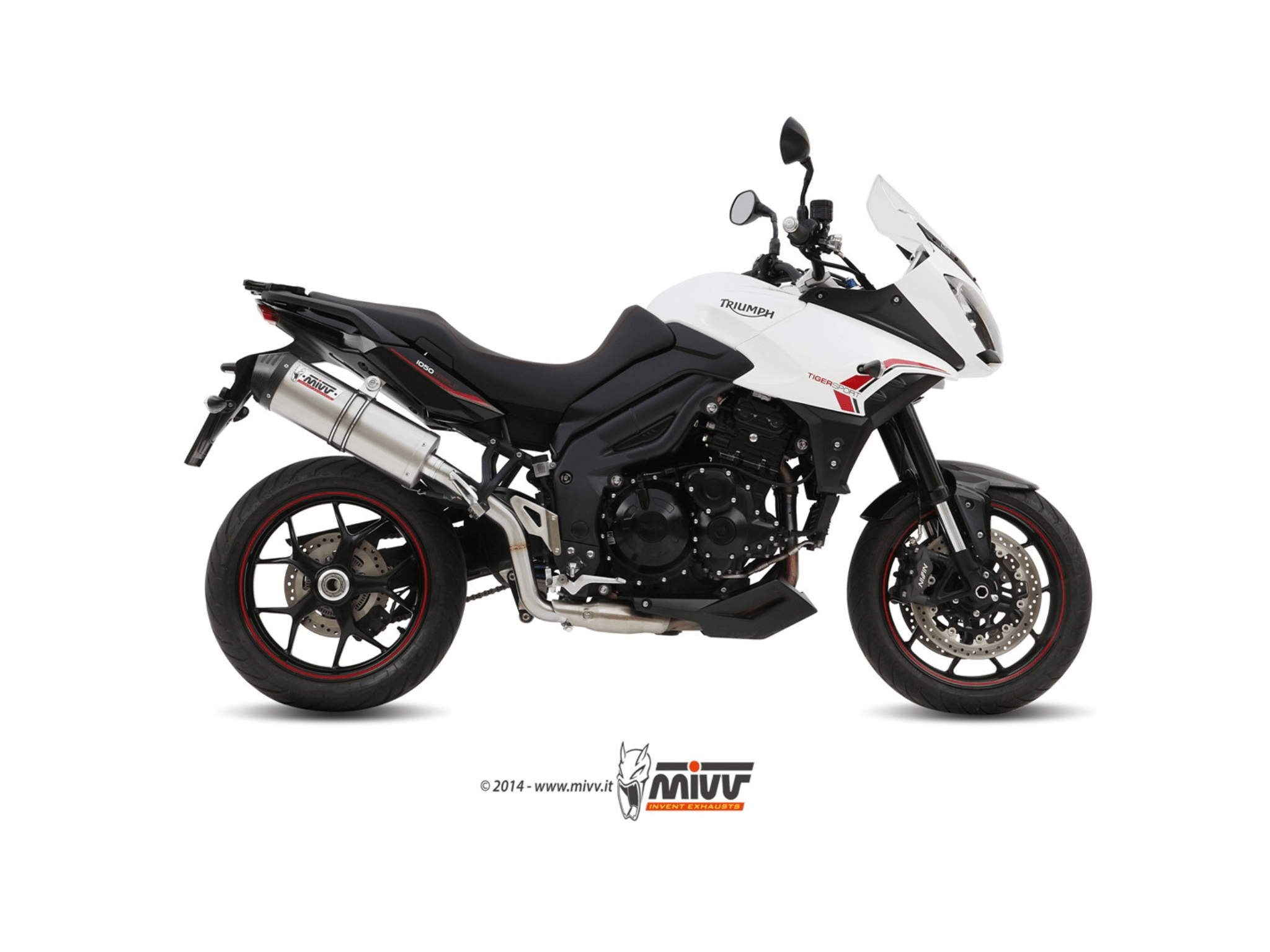 TRIUMPH TIGER 1050 MIVV Exhaust OVAL Titanium Slip-On Silencer 2017-2020 - immagine 2