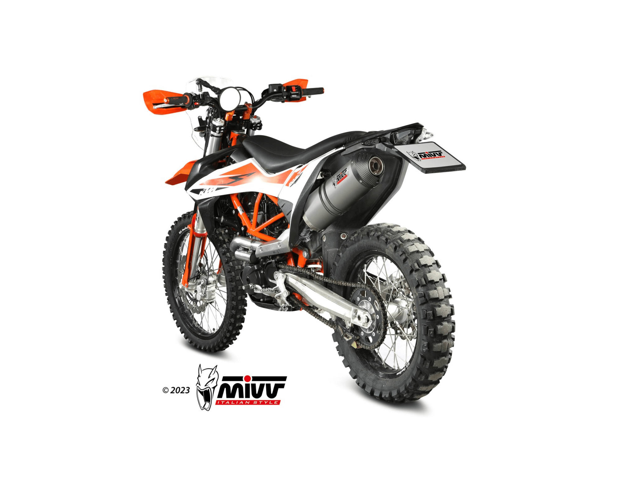 KTM 690 ENDURO R MIVV Exhaust OVAL Titanium Slip-On Silencer 2019-2020 - immagine 3