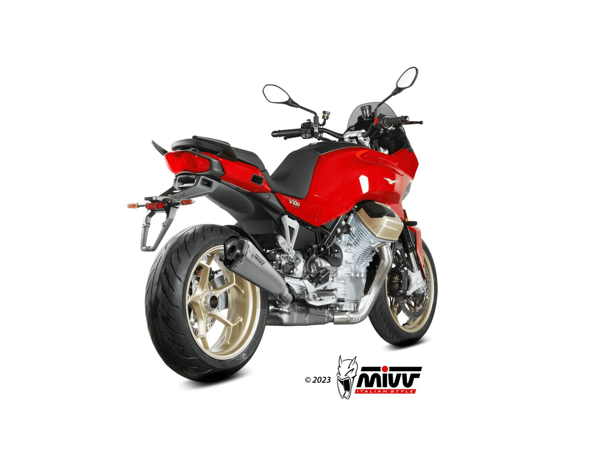 MOTO GUZZI V100 MANDELLO MIVV Exhaust DELTA RACE Slip-On Silencer 2022-2024 - immagine 3