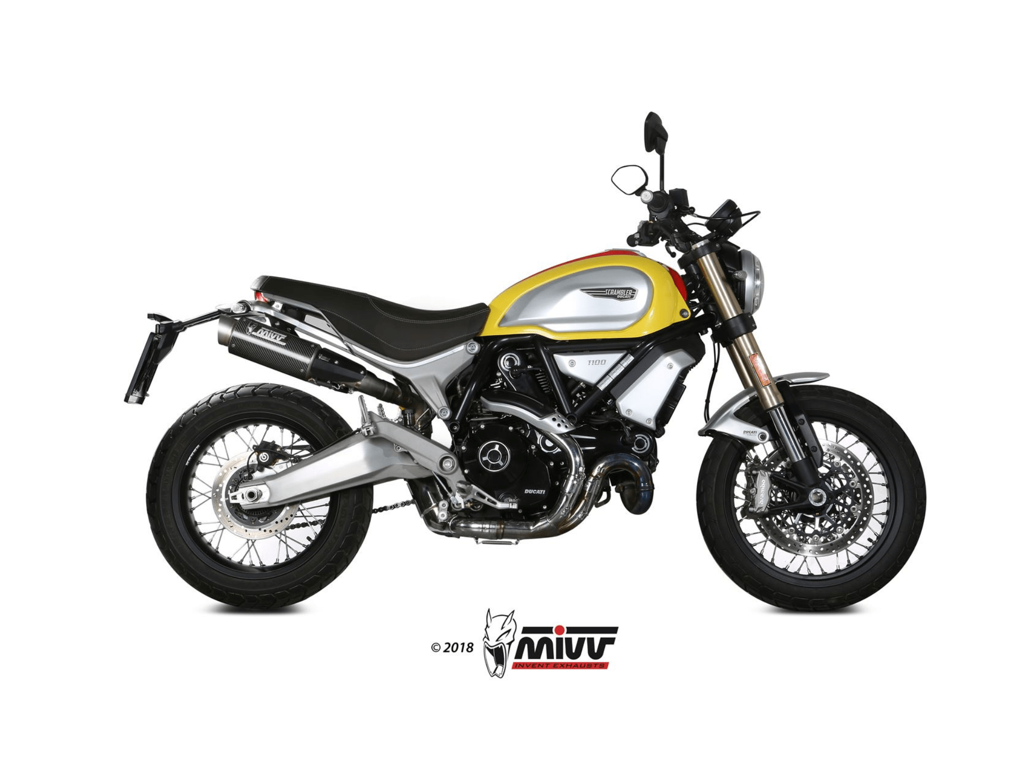 DUCATI SCRAMBLER 1100 MIVV Exhaust GP PRO Carbon Slip-On Silencers 2018-2020 - immagine 2