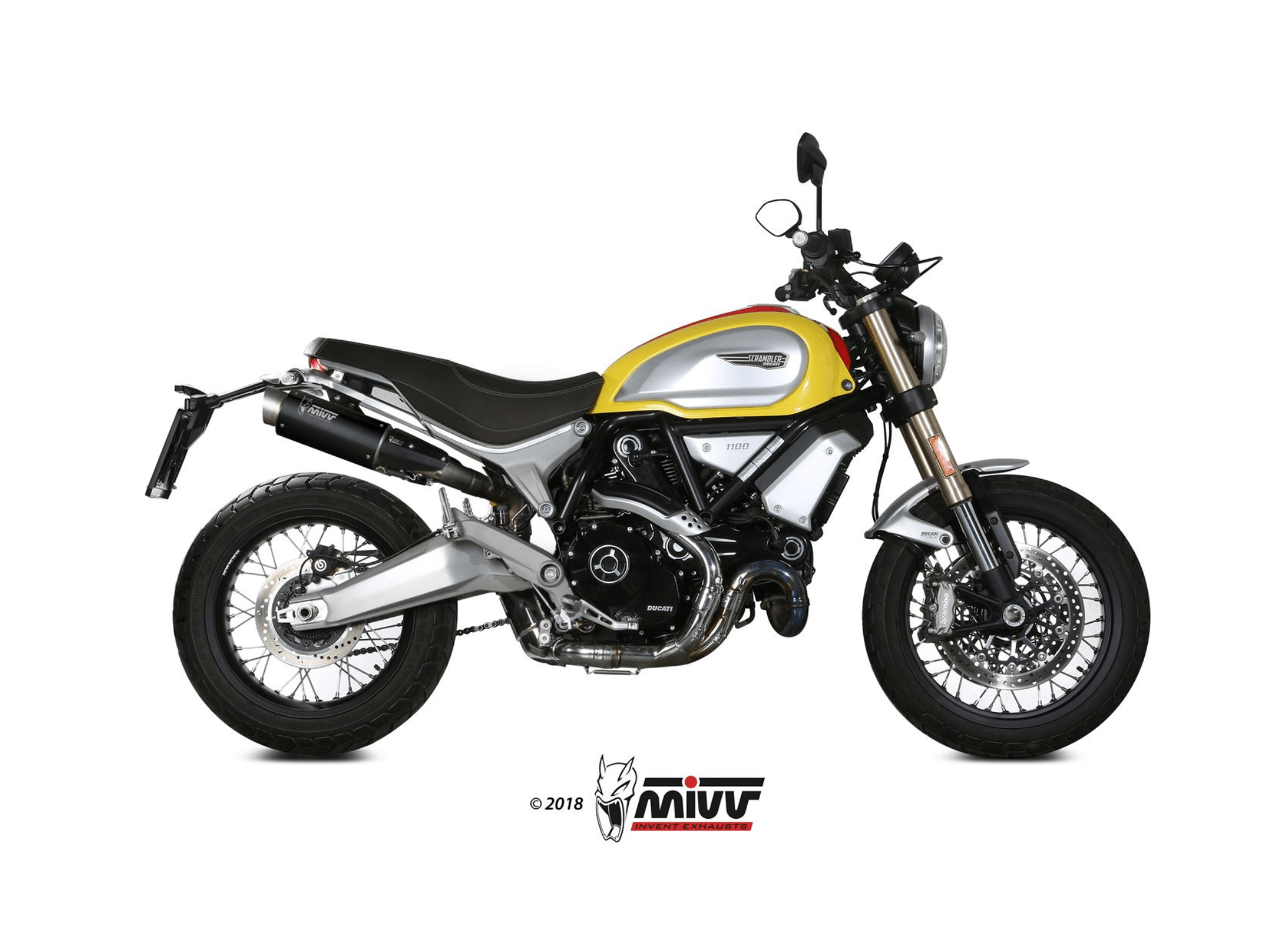DUCATI SCRAMBLER 1100 MIVV Exhaust GP PRO Black Slip-On Silencers 2018-2020 - immagine 2