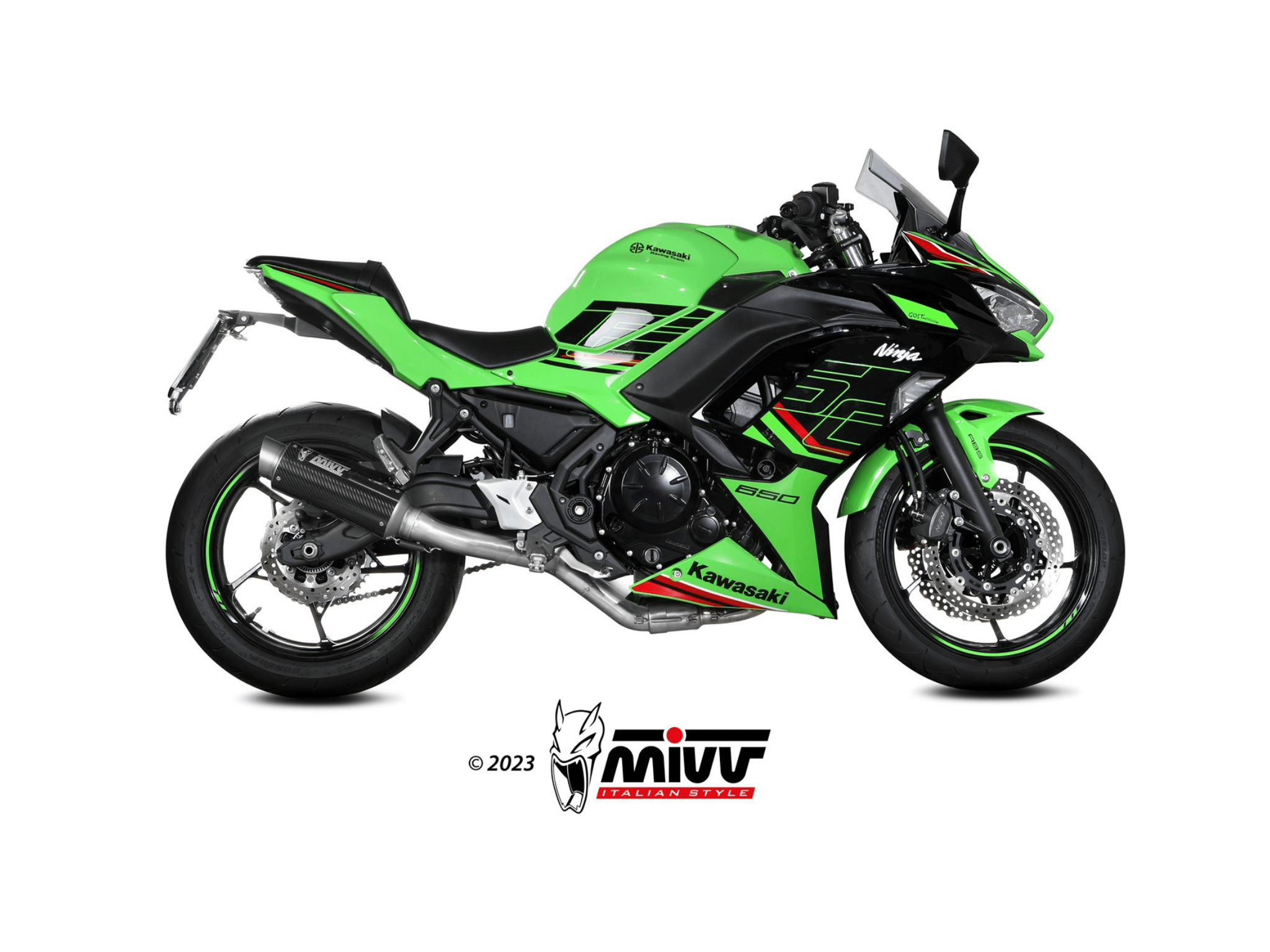 KAWASAKI NINJA 650 MIVV Exhaust Complete System with GP PRO Carbon Silencer 2024-2026 - Image 2