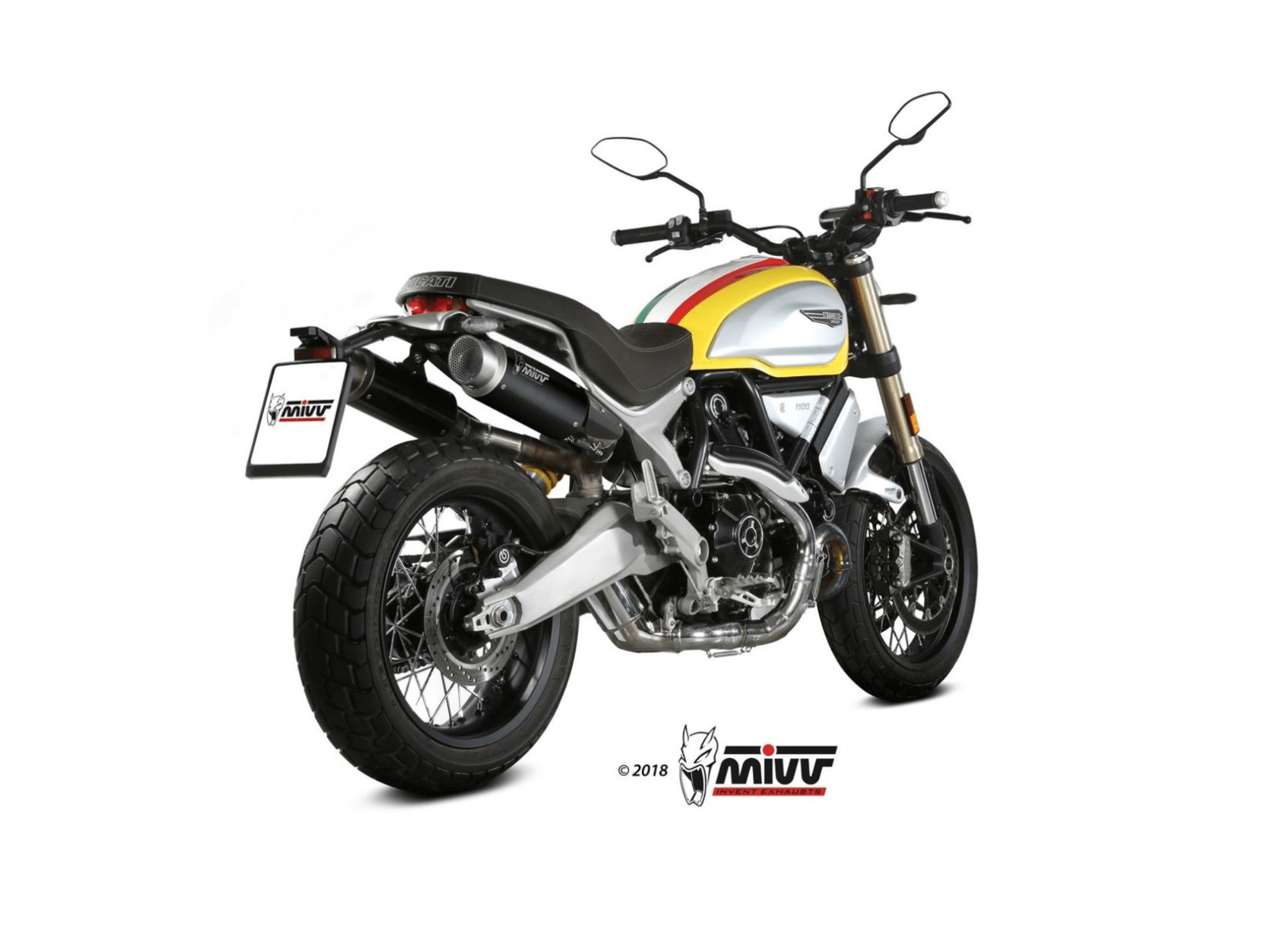 DUCATI SCRAMBLER 1100 MIVV Exhaust GP PRO Black Slip-On Silencers 2018-2020 - immagine 3
