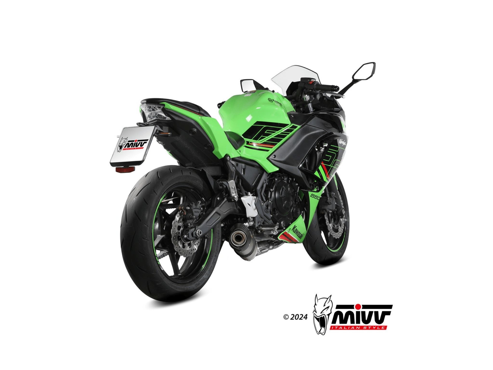 KAWASAKI NINJA 650 MIVV Exhaust Complete System with OVAL Titanium Silencer 2024-2026 - immagine 3
