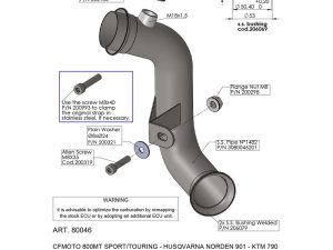 CF MOTO 800 MT-X LeoVince Exhaust No-Kat Link Pipe 2025-2026