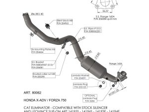 HONDA X-ADV 750 LeoVince Exhaust Optional Racing Collectors 2017-2024