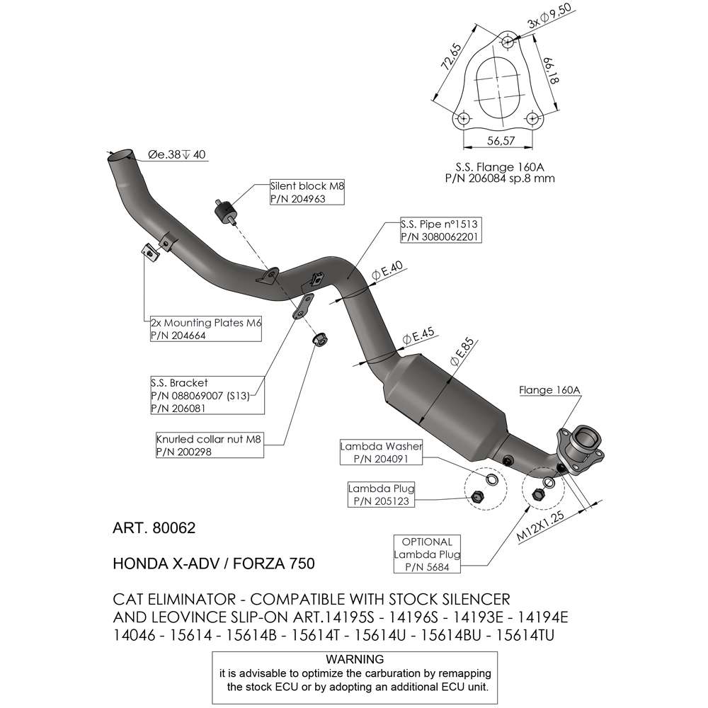 HONDA X-ADV 750 LeoVince Exhaust Optional Racing Collectors 2025