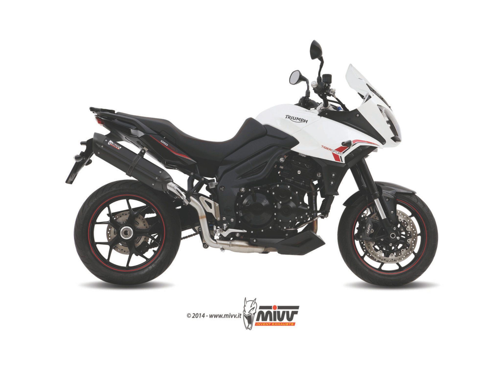 TRIUMPH TIGER 1050 MIVV Exhaust SUONO Black Slip-On Silencer 2013-2016 - immagine 2