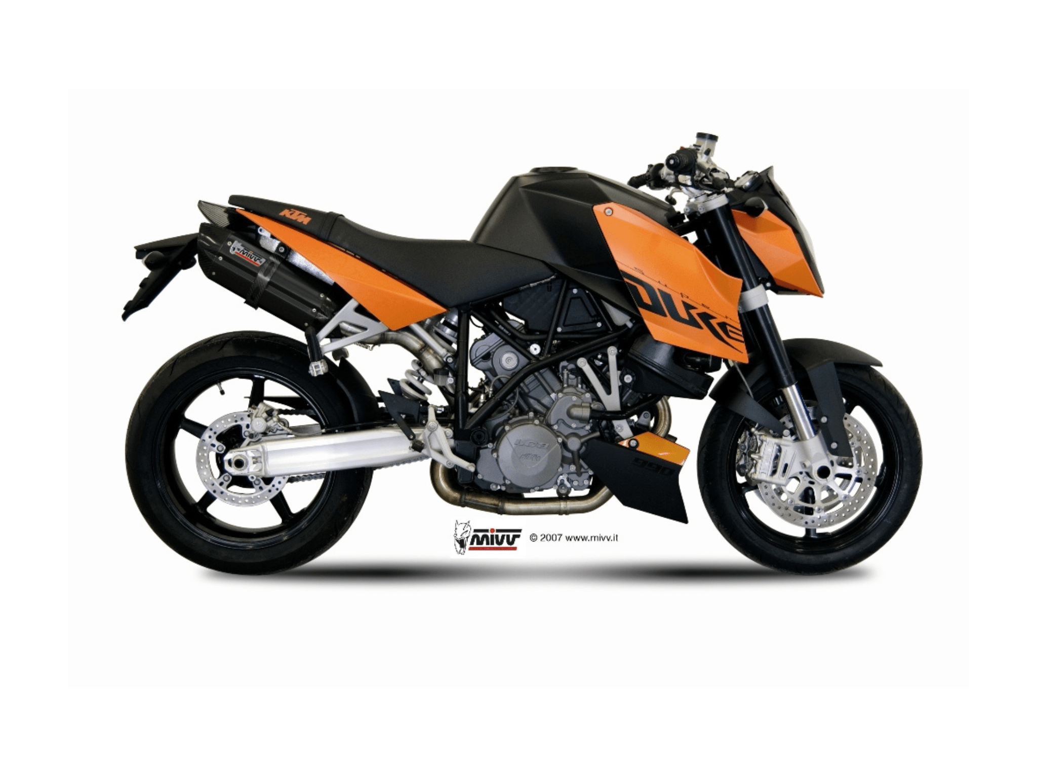 KTM 990 SUPERDUKE MIVV Exhaust SUONO Black Slip-On Silencers 2005-2011 - Image 2