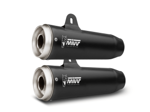MOTO GUZZI V7 CLASSIC / SPECIAL MIVV Exhaust GHIBLI Black Slip-On Silencers 2008-2016