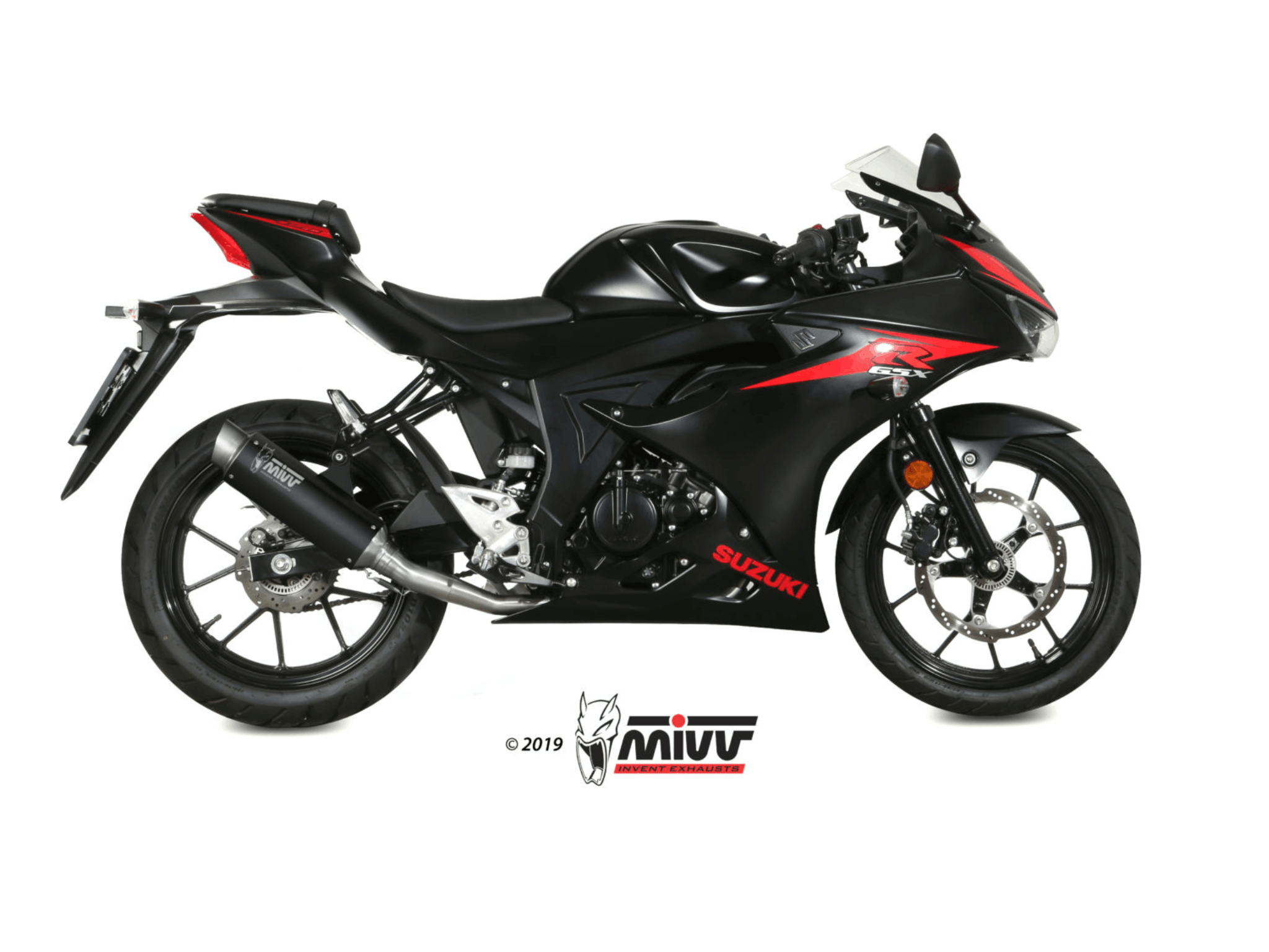 SUZUKI GSX-R 125 MIVV Exhaust Complete System with GP PRO Black Silencer 2017-2020 - Image 2