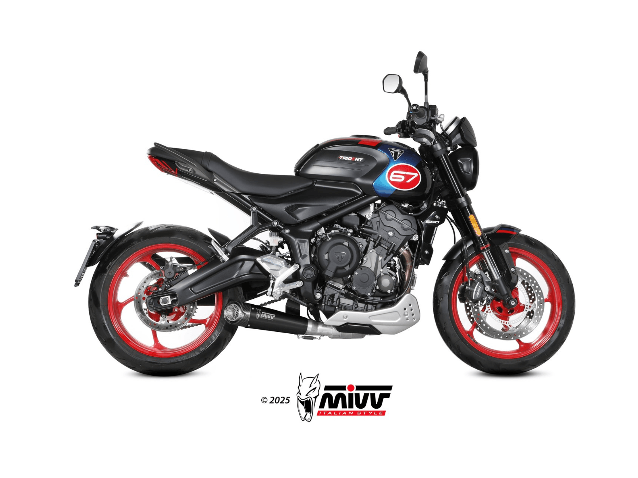 TRIUMPH TRIDENT 660 MIVV Exhaust Complete Racing System with X-M5 Black Silencer 2025-2026 - Slika 2
