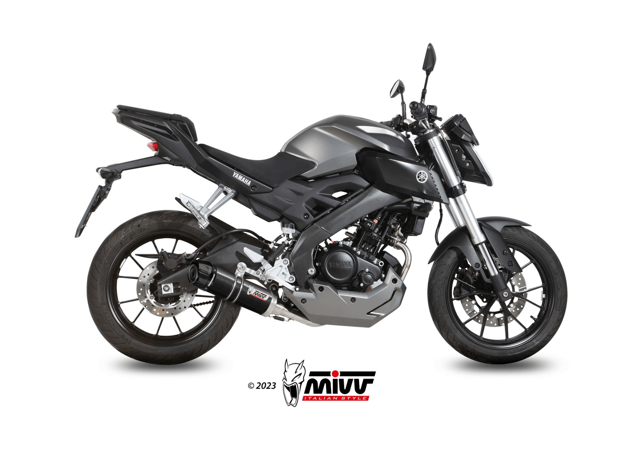 YAMAHA R125 MIVV Exhaust Complete System with GP Black Silencer 2014-2018 - Slika 2