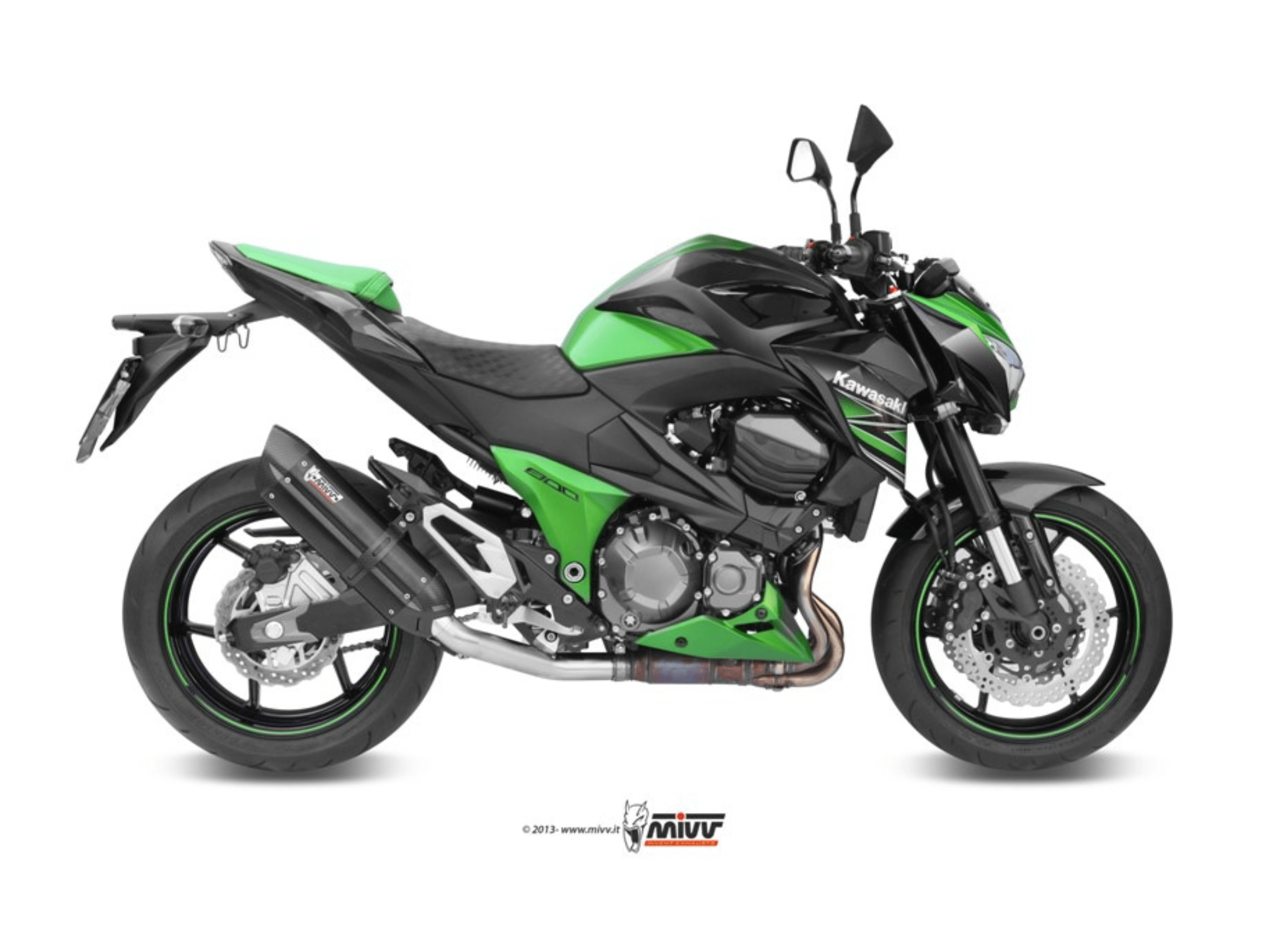 KAWASAKI Z 800 MIVV Exhaust SUONO Black Slip-On Silencer 2013-2016 - immagine 2