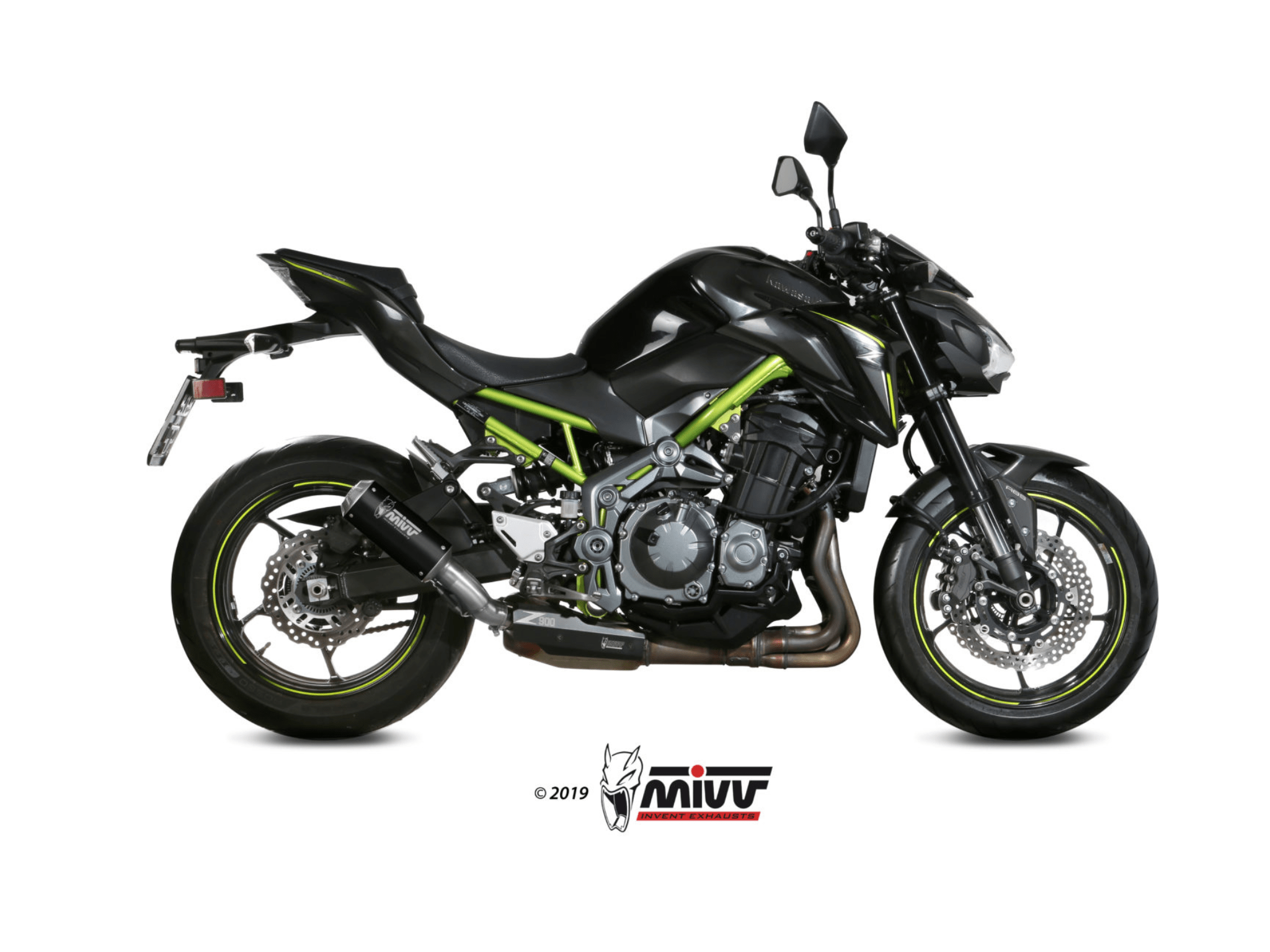 KAWASAKI Z 900 A2 MIVV Exhaust MK3 Black Slip-On Silencer 2017-2024 - immagine 2