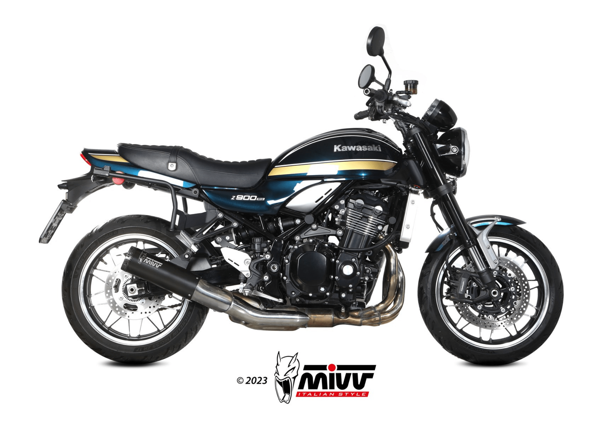 KAWASAKI Z 900 RS MIVV Exhaust HR-1 Black Slip-On Silencer 2018-2024 - Slika 2