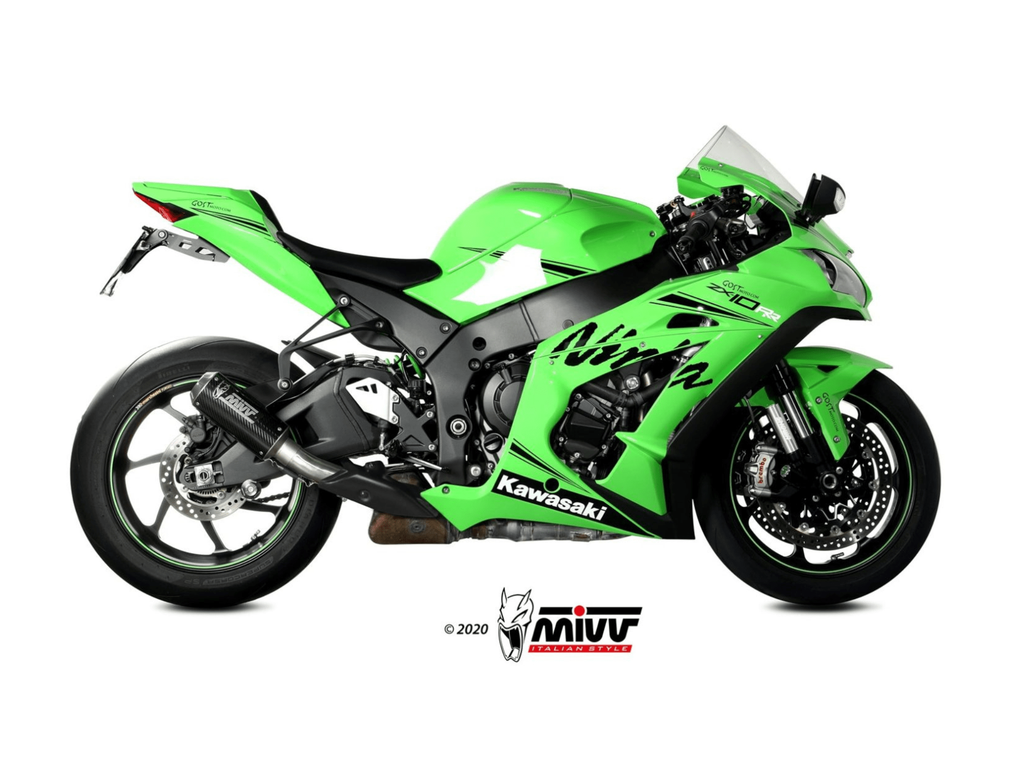 KAWASAKI NINJA ZX-10R MIVV Exhaust MK3 Carbon Slip-On Silencer 2016-2024 - immagine 2