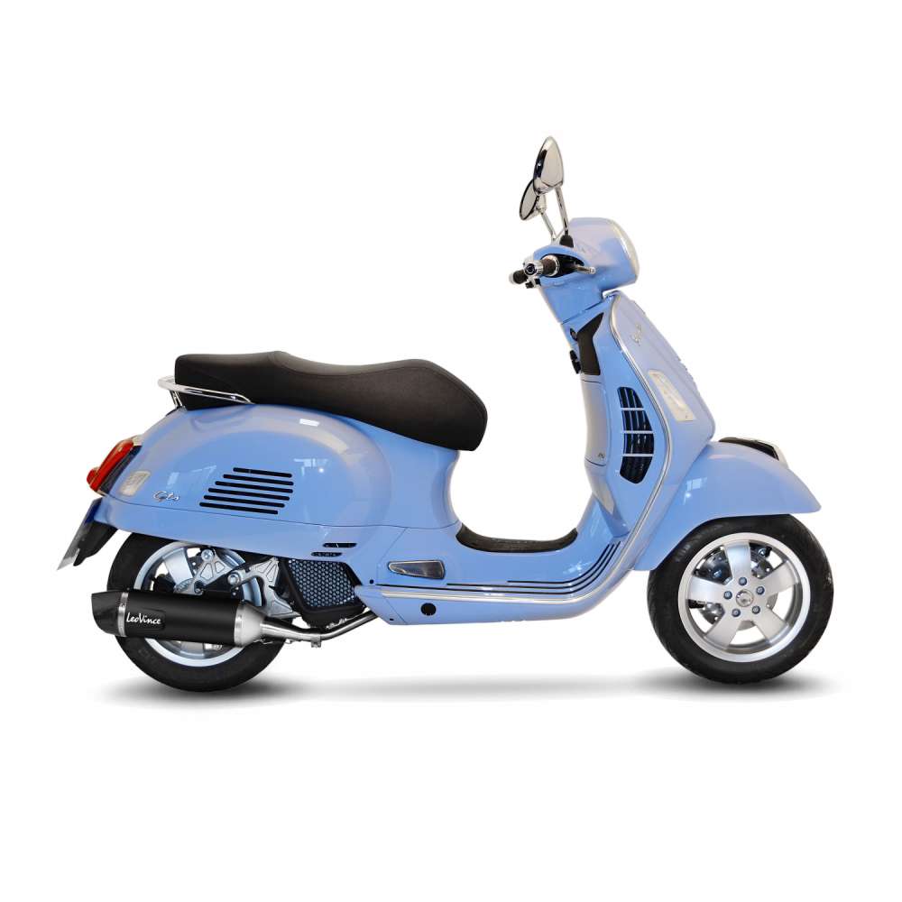 VESPA GTS 150 LeoVince Exhaust NERO Slip-On Silencer 2017-2020 - immagine 2