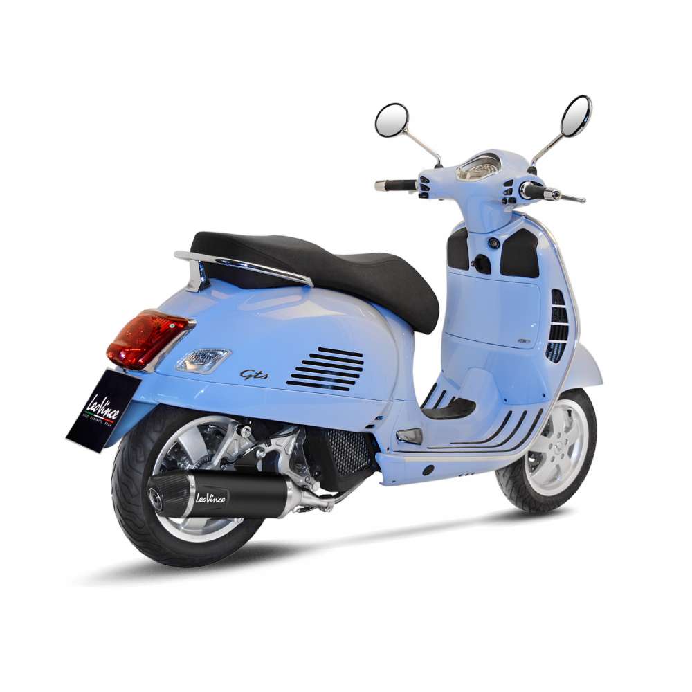 VESPA GTS 150 LeoVince Exhaust NERO Slip-On Silencer 2017-2020 - immagine 3